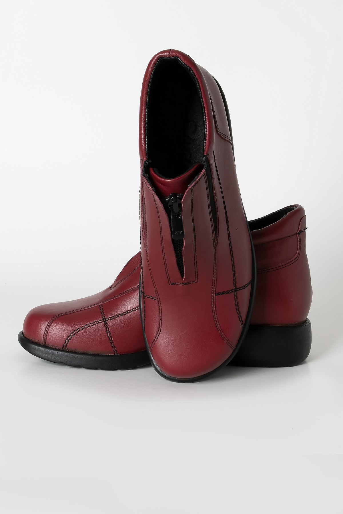 Genuine Leather Anatomical Boot Burgundy ZND803ZND803-BORDOSoftMode