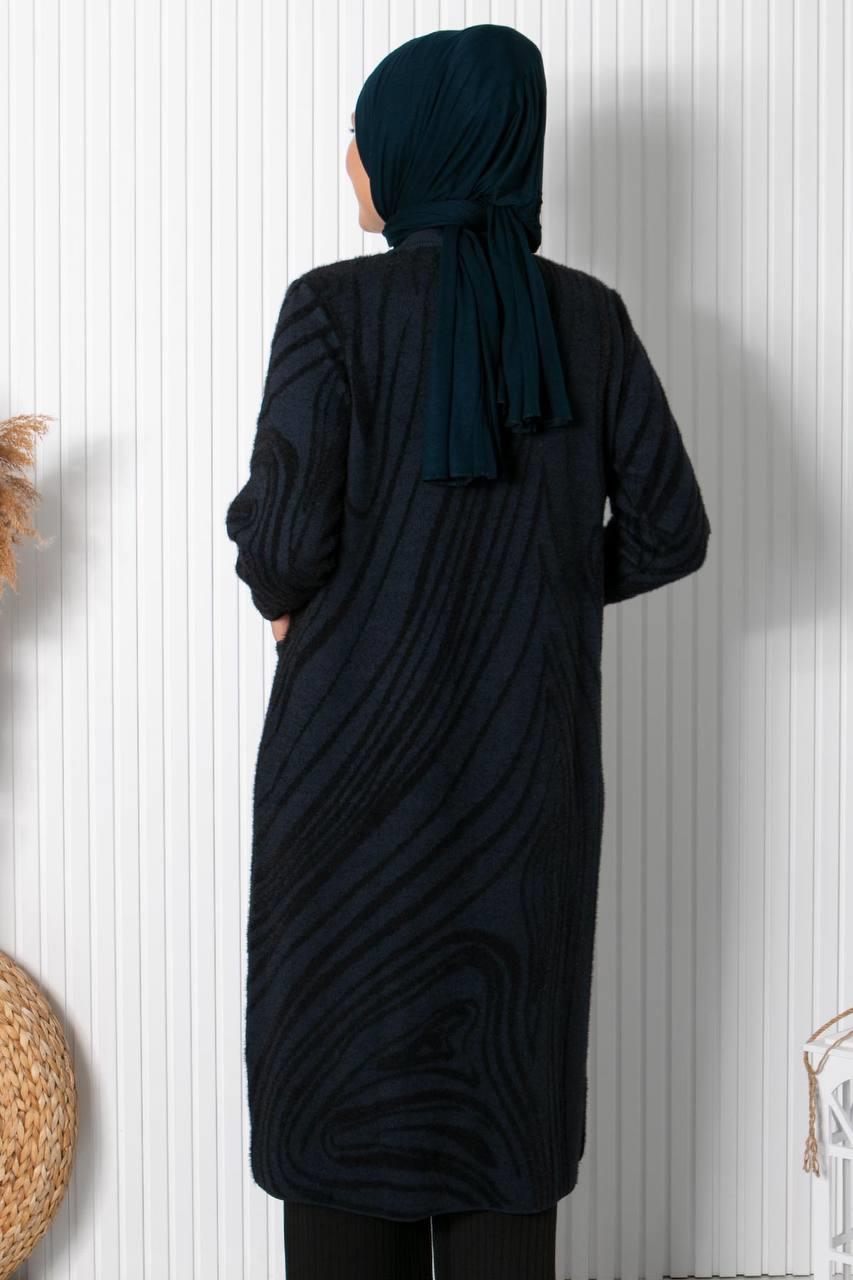 DESENLİ UZUN TRİKO CEKET33016-LACİVERTFahima Elite