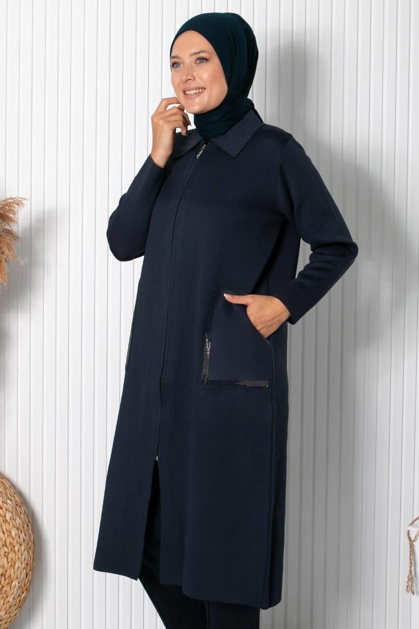 UZUN TRİKO HIRKA34033-LACİVERTFahima Elite