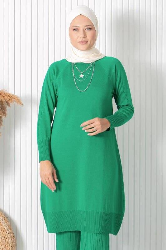 UZUN TRİKO TUNİK34109-YEŞİLFahima Elite