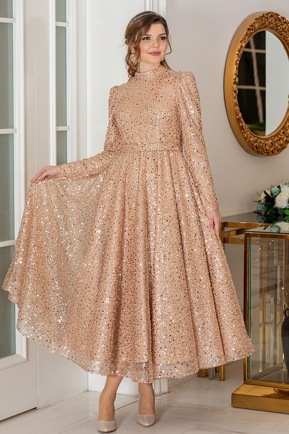 Çalıkuşu Abiye Gold AHN244AHN244-GOLDAhunisa