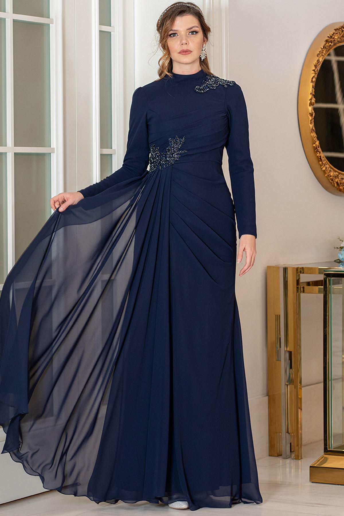 Mayda Abiye Lacivert AHN252AHN252-LACİVERTAhunisa