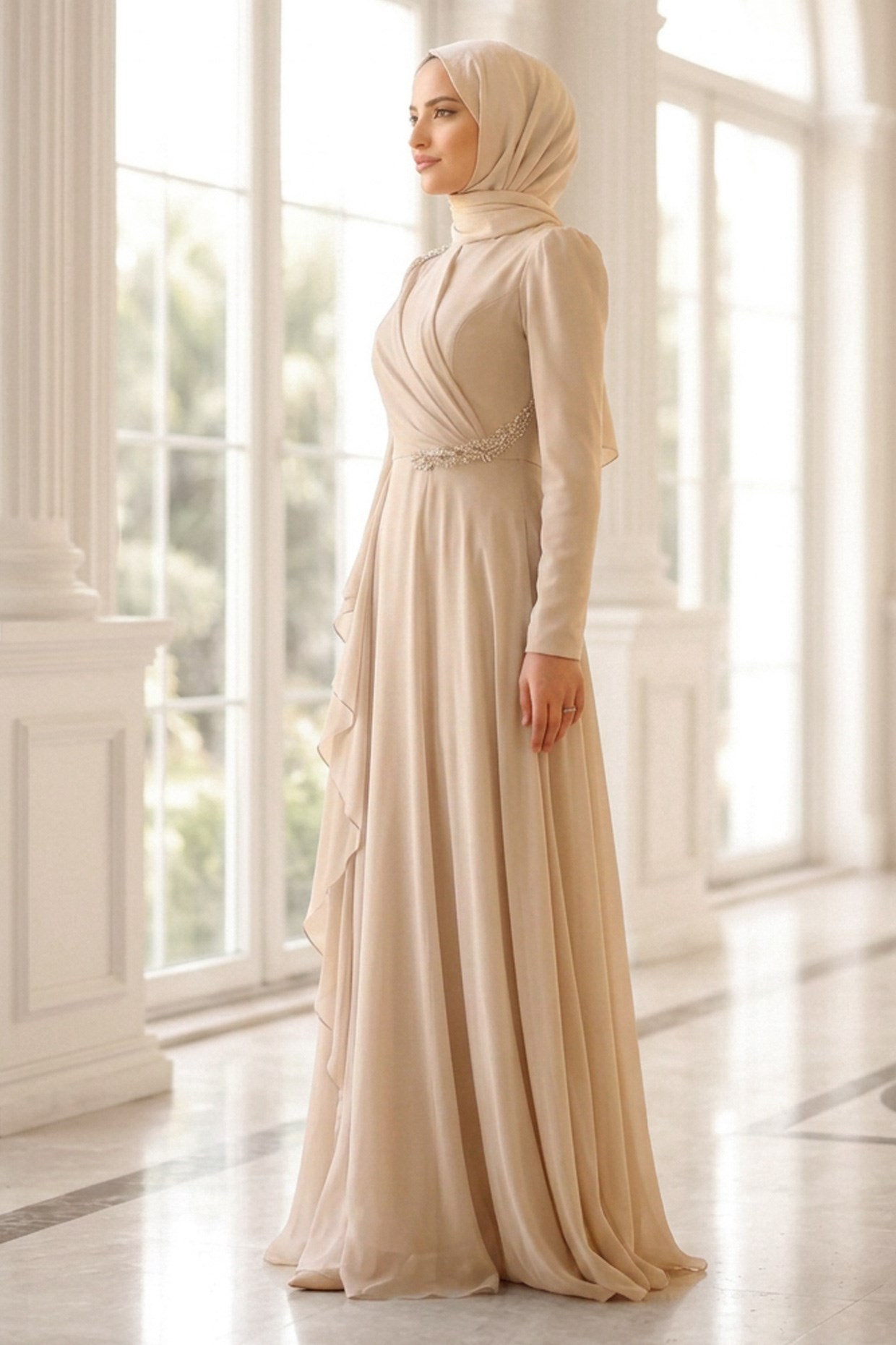 Perihan Abiye Elbise Bej AHN284AHN284-BejAHUNİSA