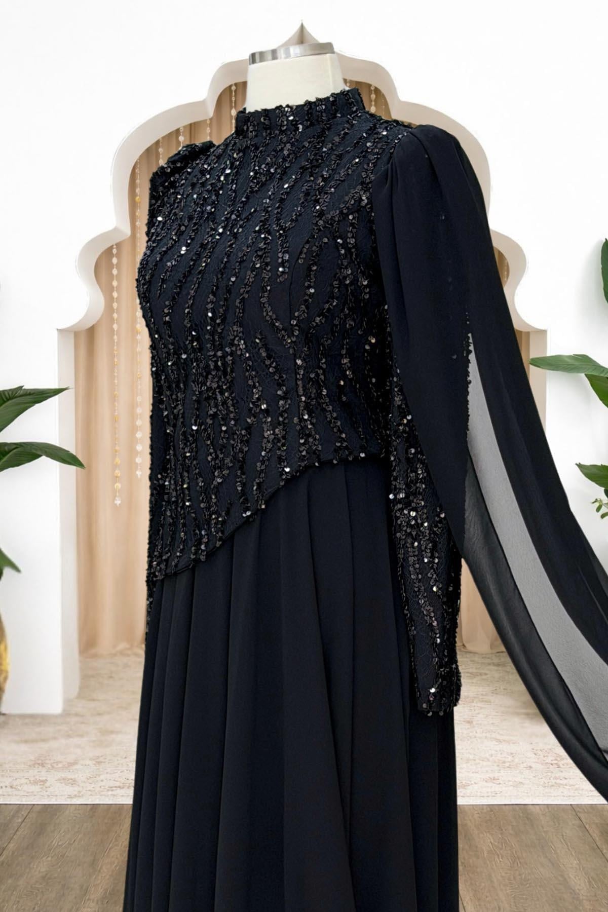Tülin Abiye Elbise Siyah AMH1160AMH1160-SiyahAmine Hüma