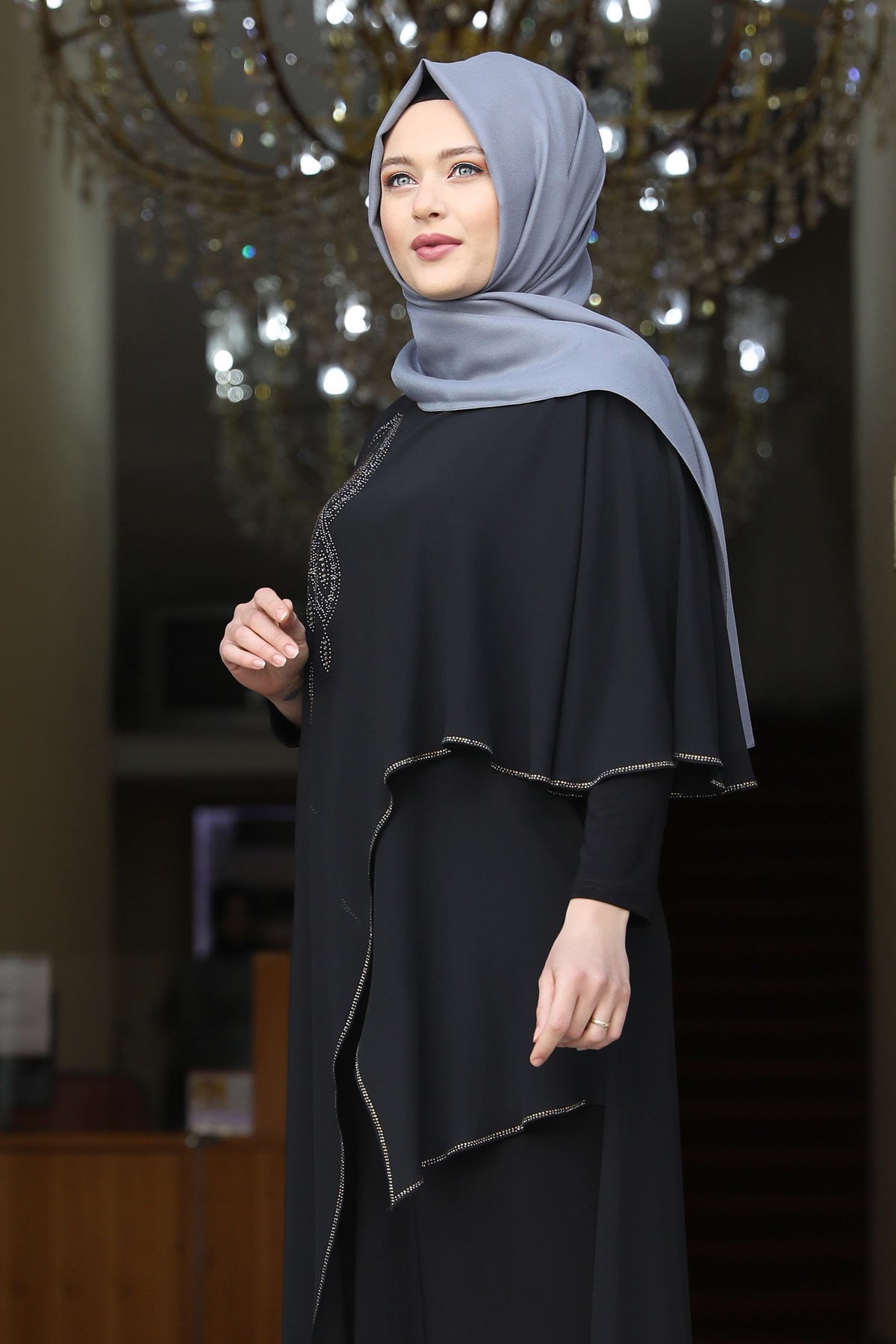 Aylin  Abiye Siyah AMH620