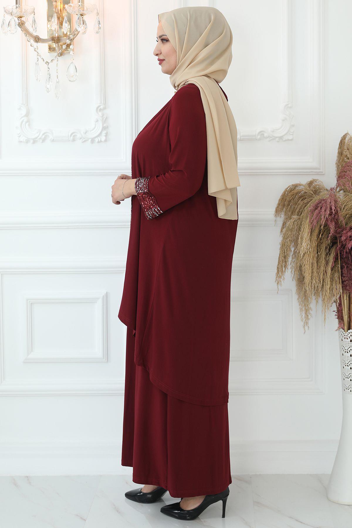 Robes de Soirée Scintillantes Bordeaux  AMH822AMH822-BORDOAmine Hüma