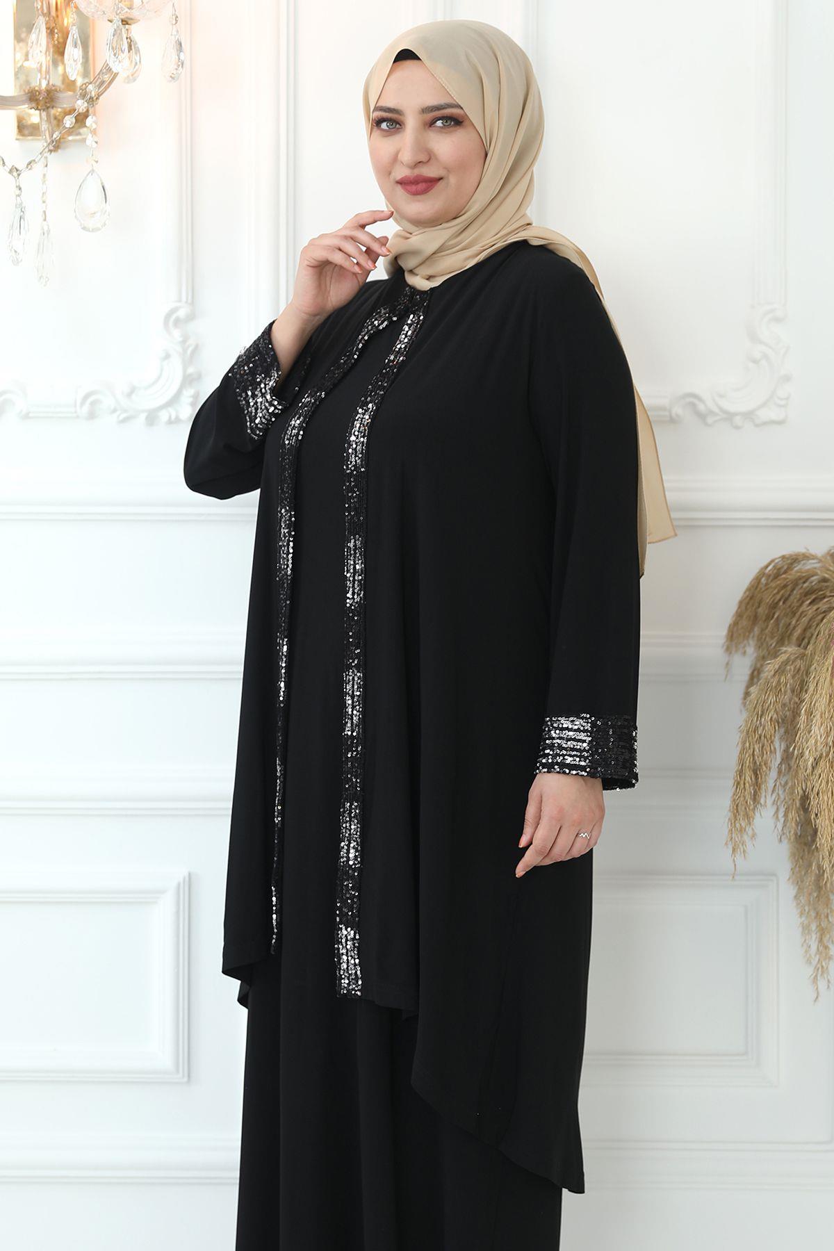 Işıltı Abiye Siyah AMH822AMH822-SİYAHAmine Hüma