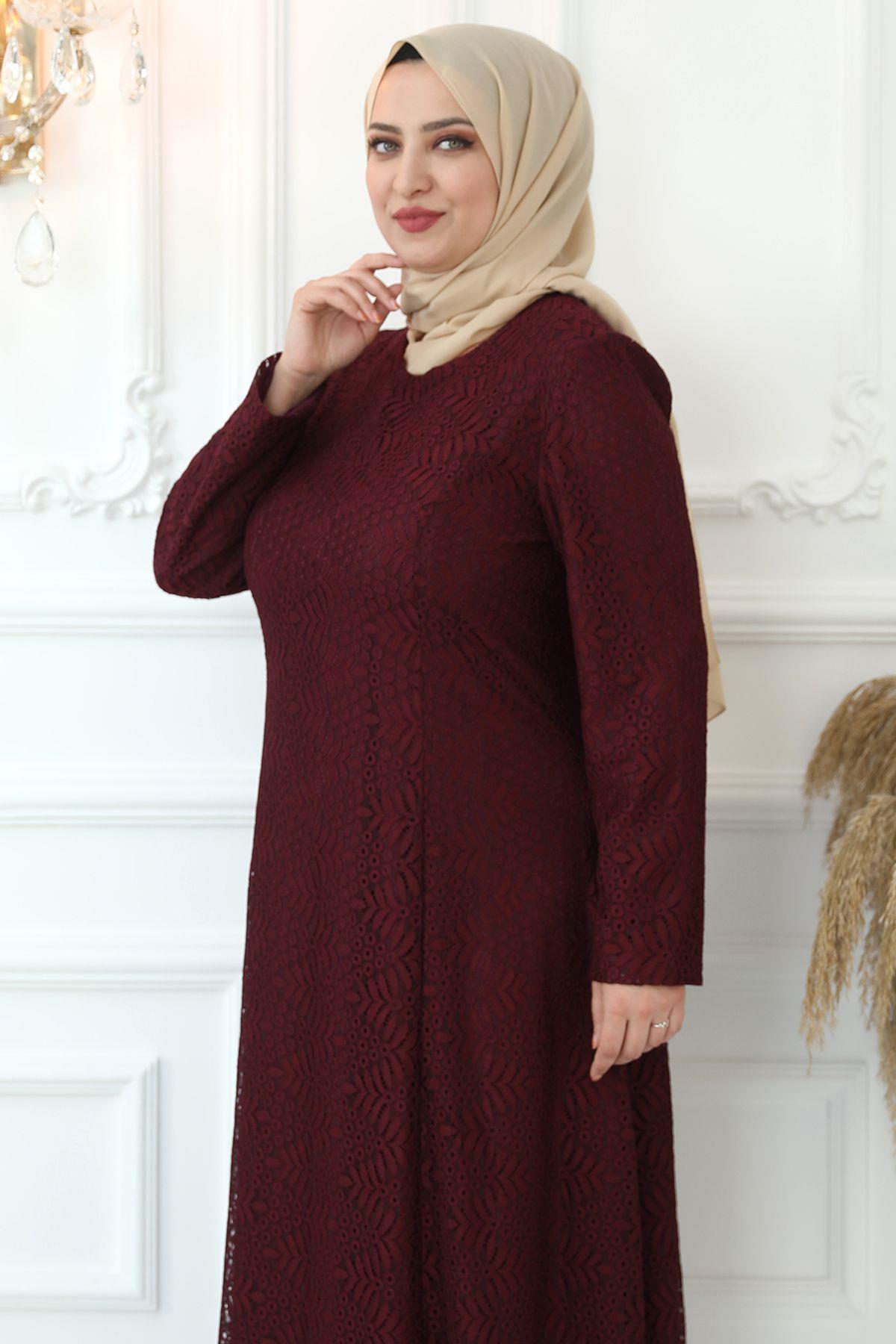 Yaprak Abiye  Mürdüm AMH834AMH834-MÜRDÜMAmine Hüma