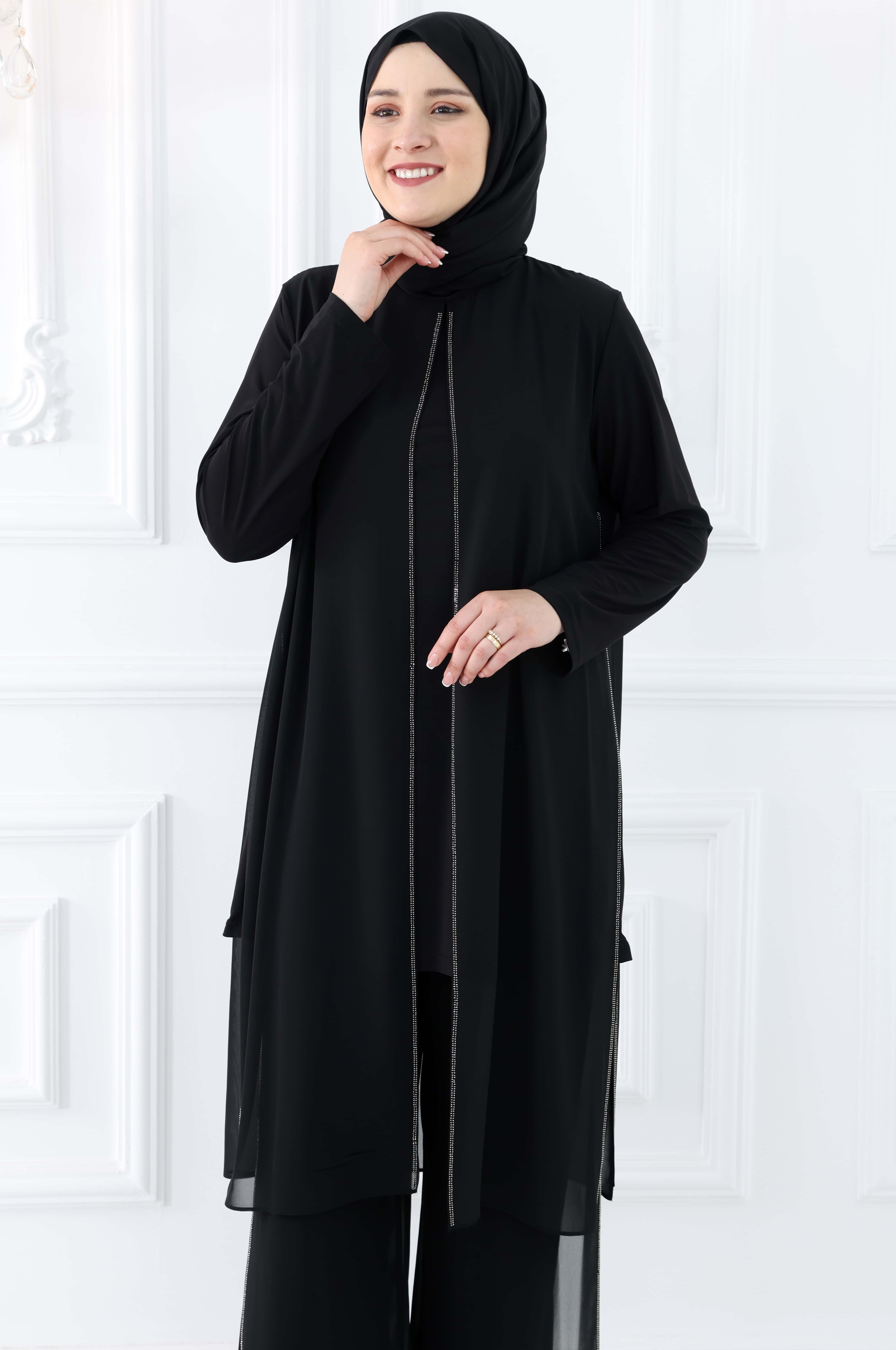 AYÇA İKİLİ ABİYE TAKIMAMH978-SİYAHAmine Hüma