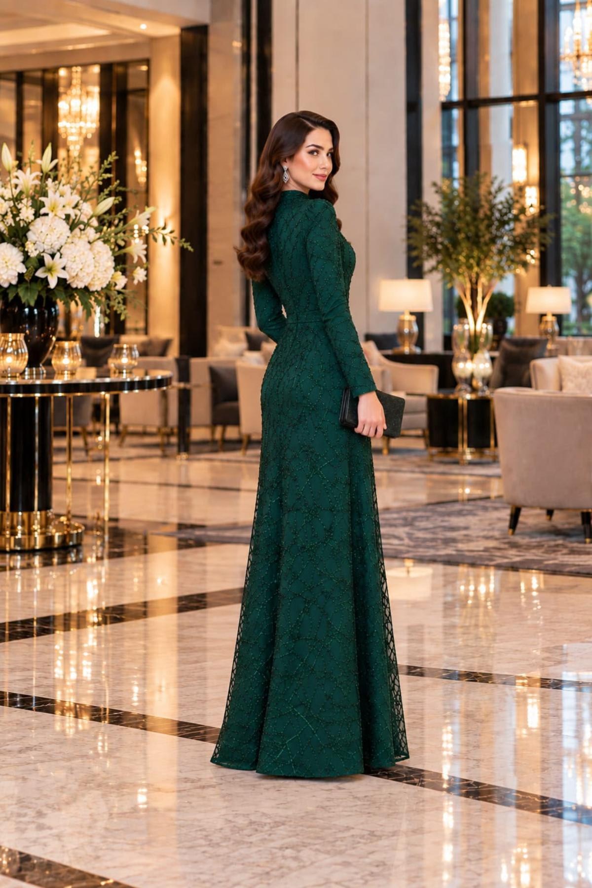 Asya Tesettür Abiye  Zümrüt ANR46ANR46-ZÜMRÜTAhunur Moda