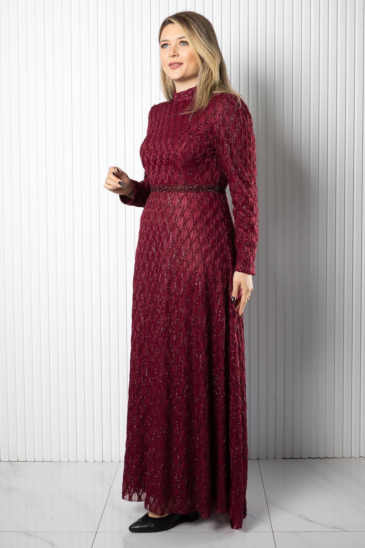 Lina Abiye Elbise ELB80ELB80-BORDOElben