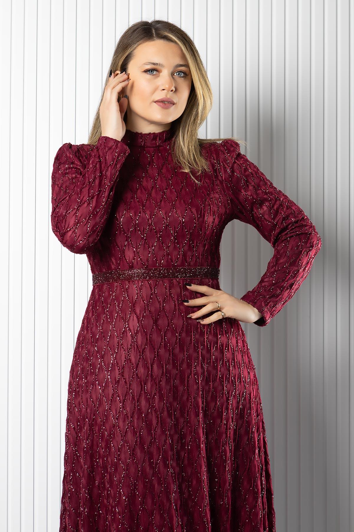 Lina Abiye Elbise ELB80ELB80-BORDOElben