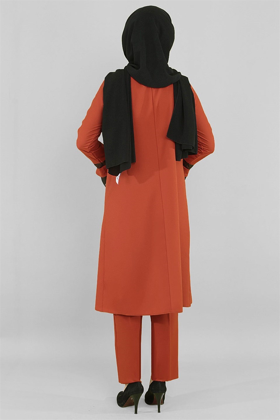 Tunic - Pants - Poly Cotton - Unlined - Crew Neck - Brick - FHM529