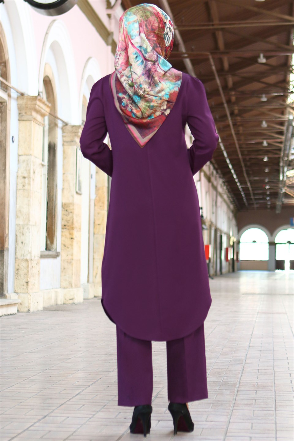 Rübeysa - Tunik - Pantolon - Takım - Mor - FHM610