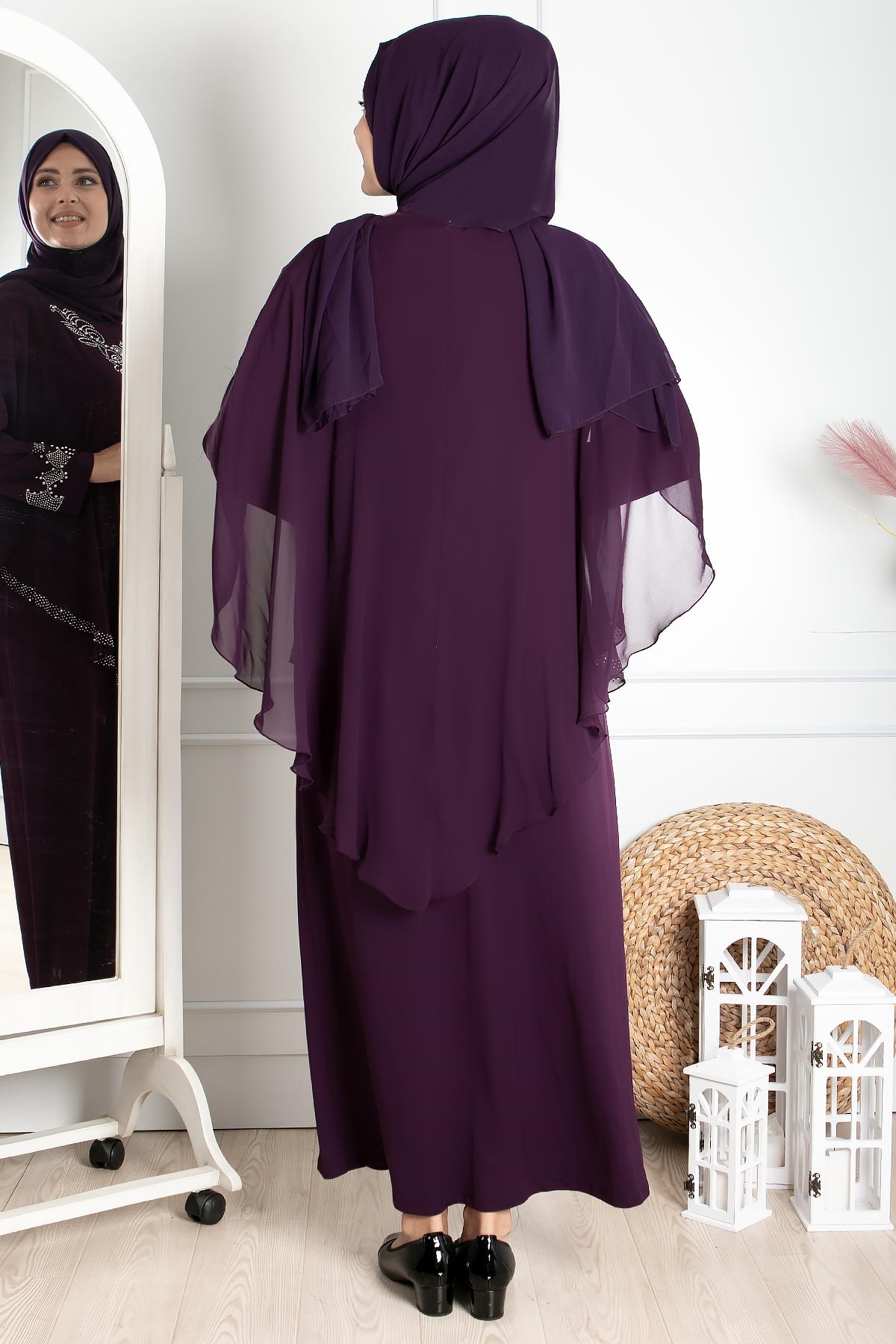 Robe de soirée - Élasthanne - Sans Doublure - Ras du Cou - Couleur Prune - FHM642FHM642-MÜRDÜMFahima