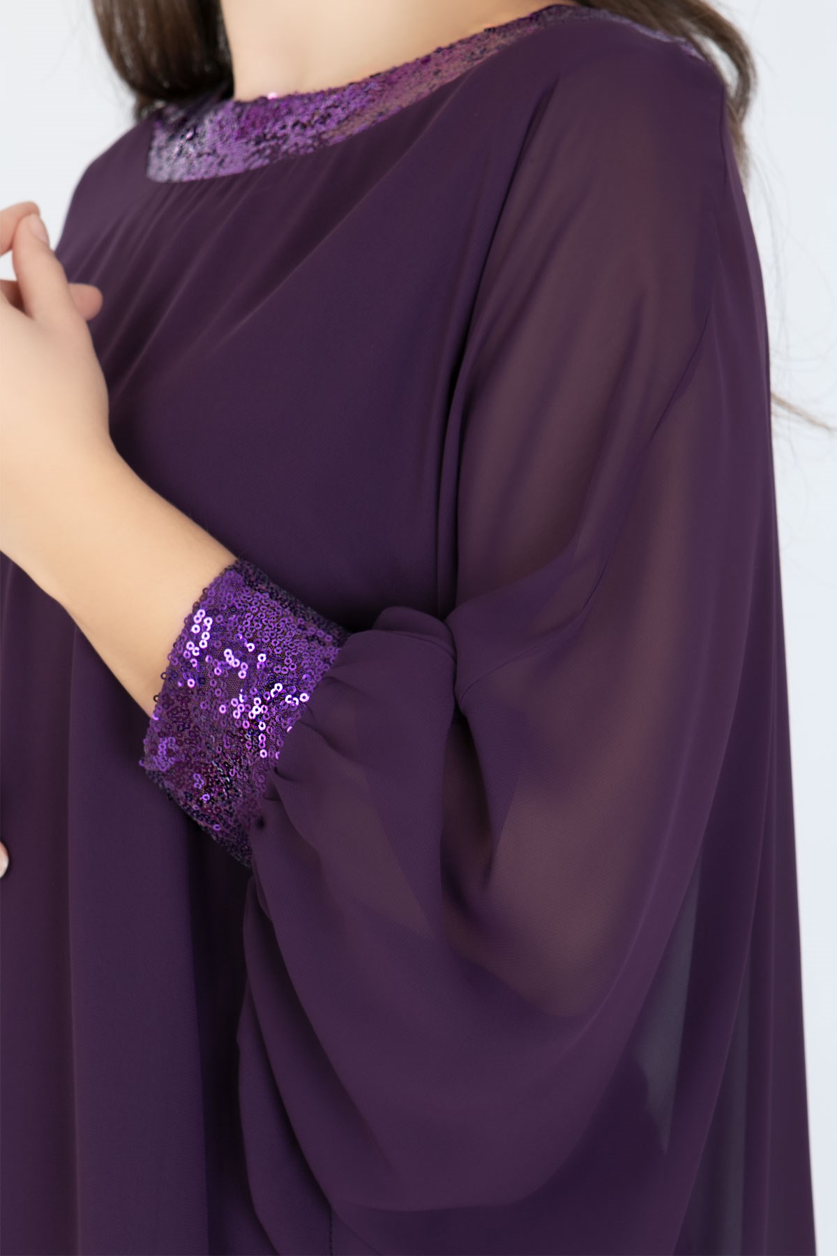 Dress Crew Neck Purple FHM756