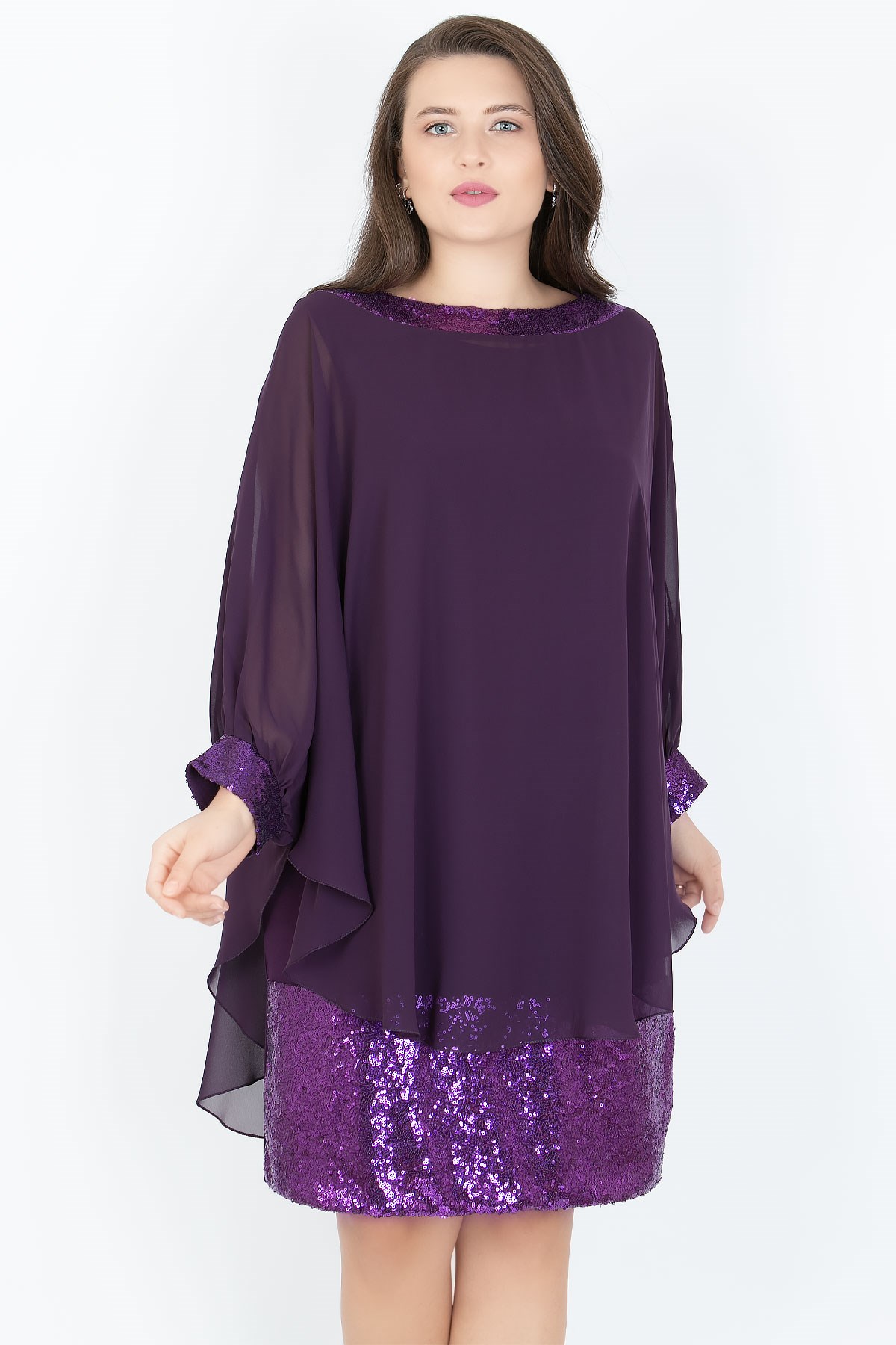 Dress Crew Neck Purple FHM756