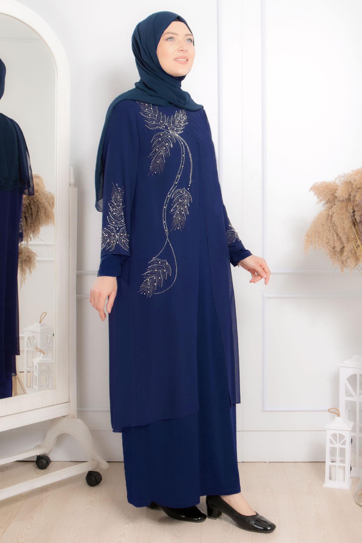Yaprak Abiye Lacivert FHM882FHM882-LACİVERTFahima