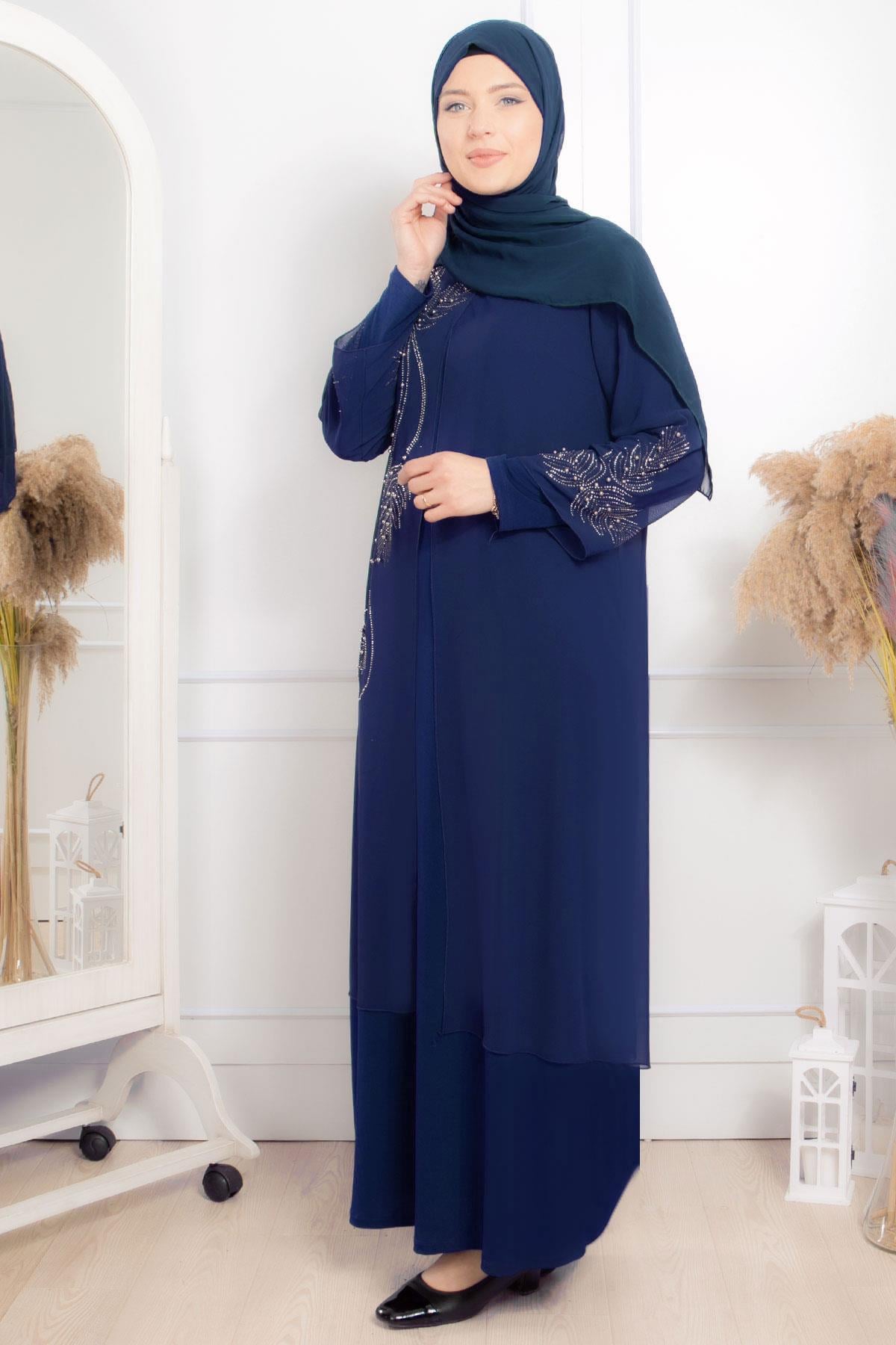 Yaprak Abiye Lacivert FHM882FHM882-LACİVERTFahima