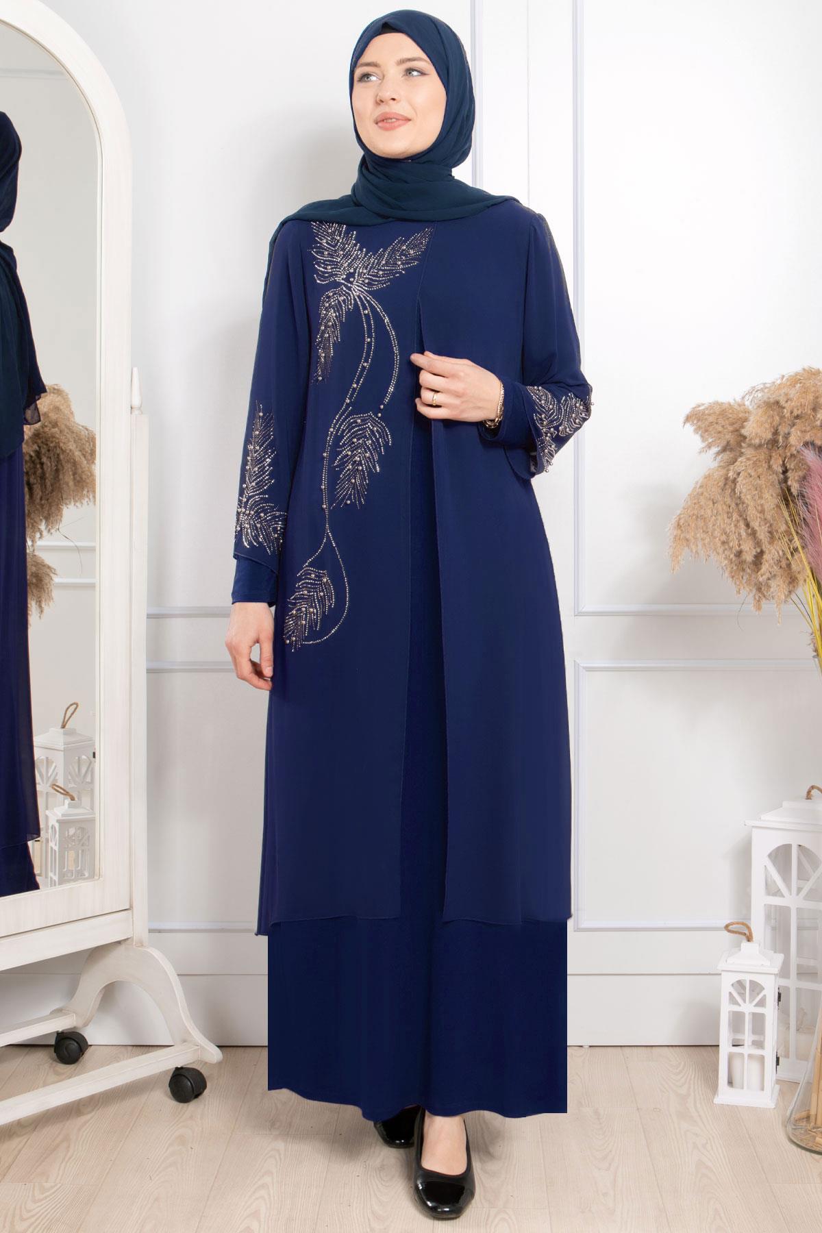 Yaprak Abiye Lacivert FHM882FHM882-LACİVERTFahima