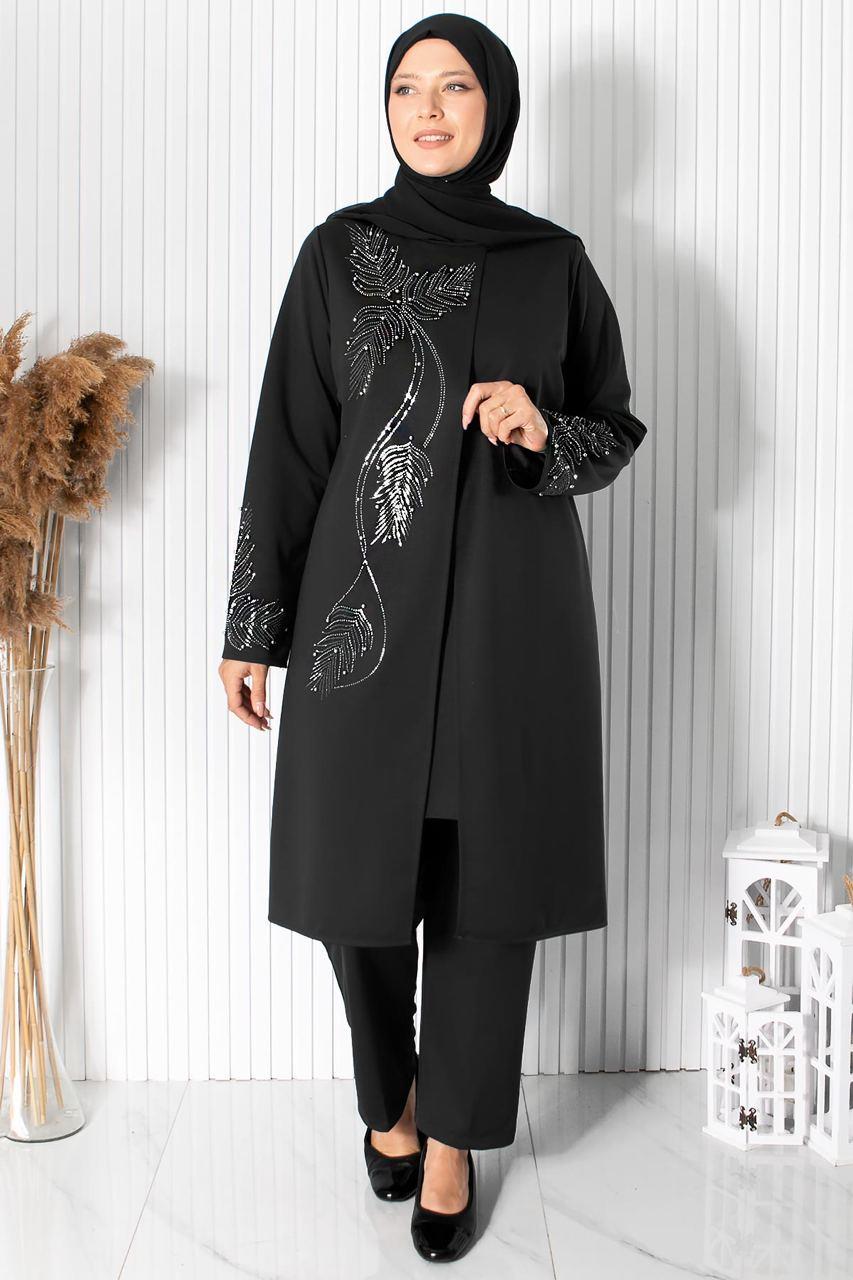 YAPRAK İKİLİ TAKIMFHM890-SİYAHFahima