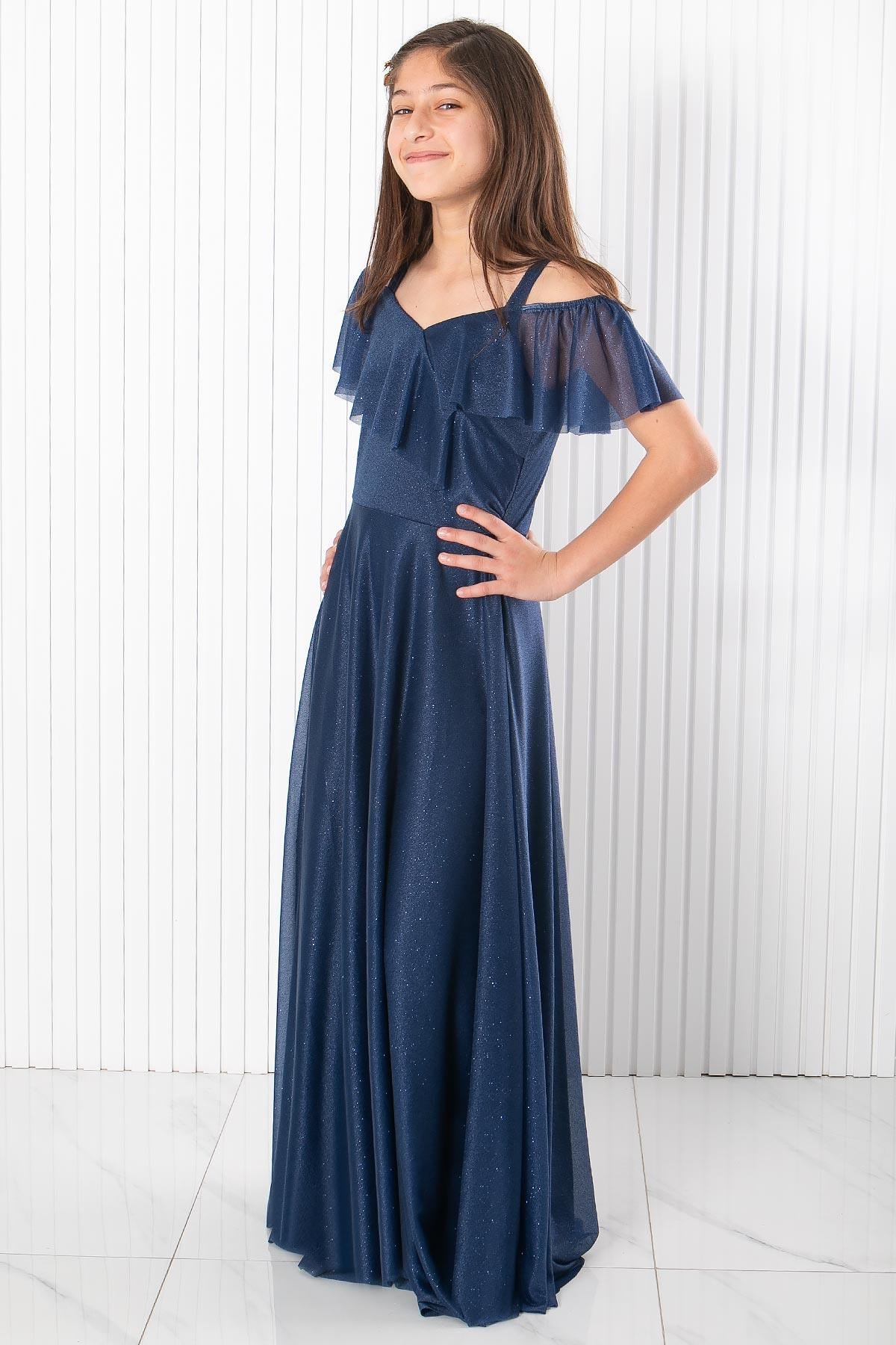 ASKILI SİMLİ ABİYEFHM938-LACİVERTFahima