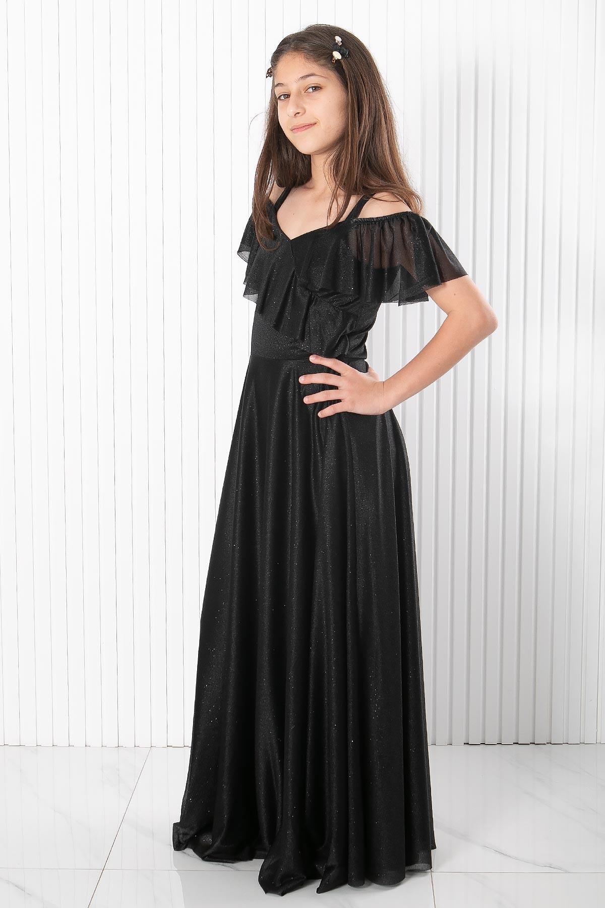 ASKILI SİMLİ ABİYEFHM938-SİYAHFahima