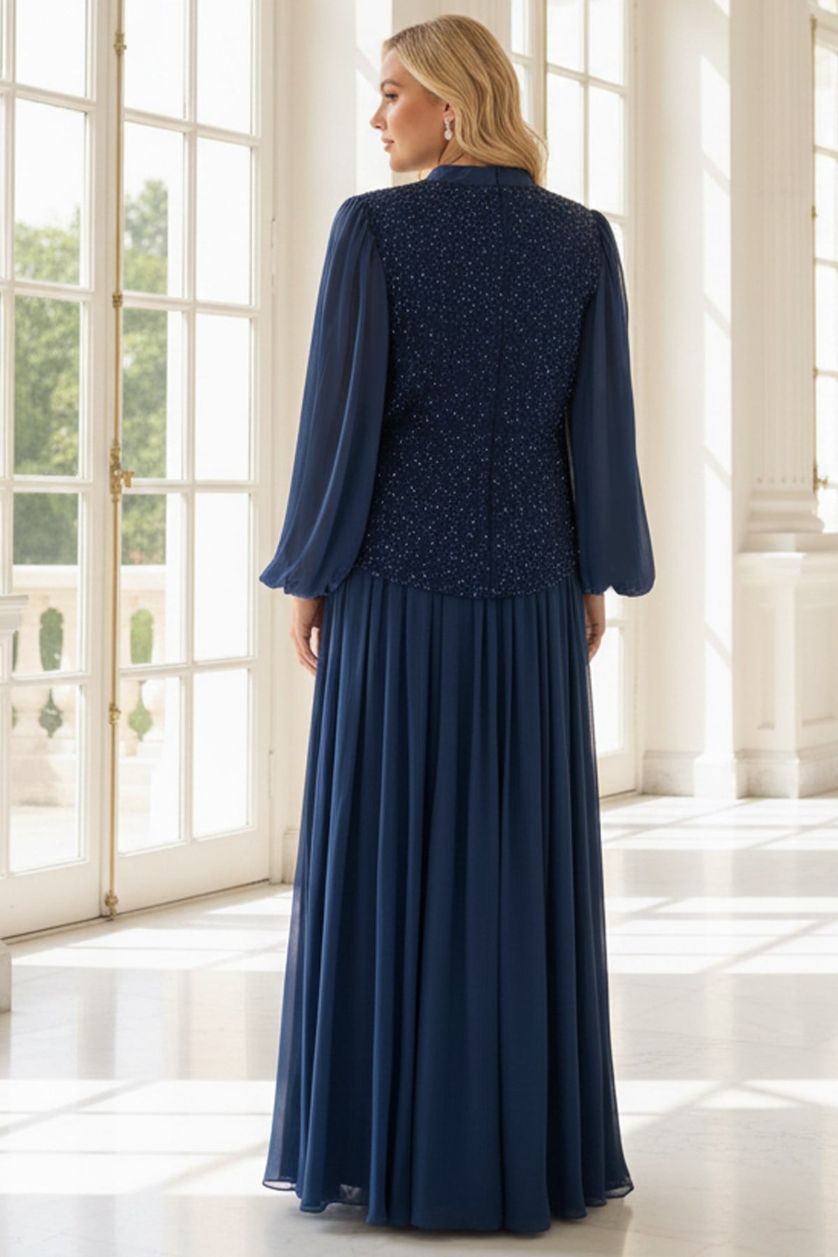 Işıltılı Uzun Abiye Lacivert FHM970FHM970-LacivertFahima