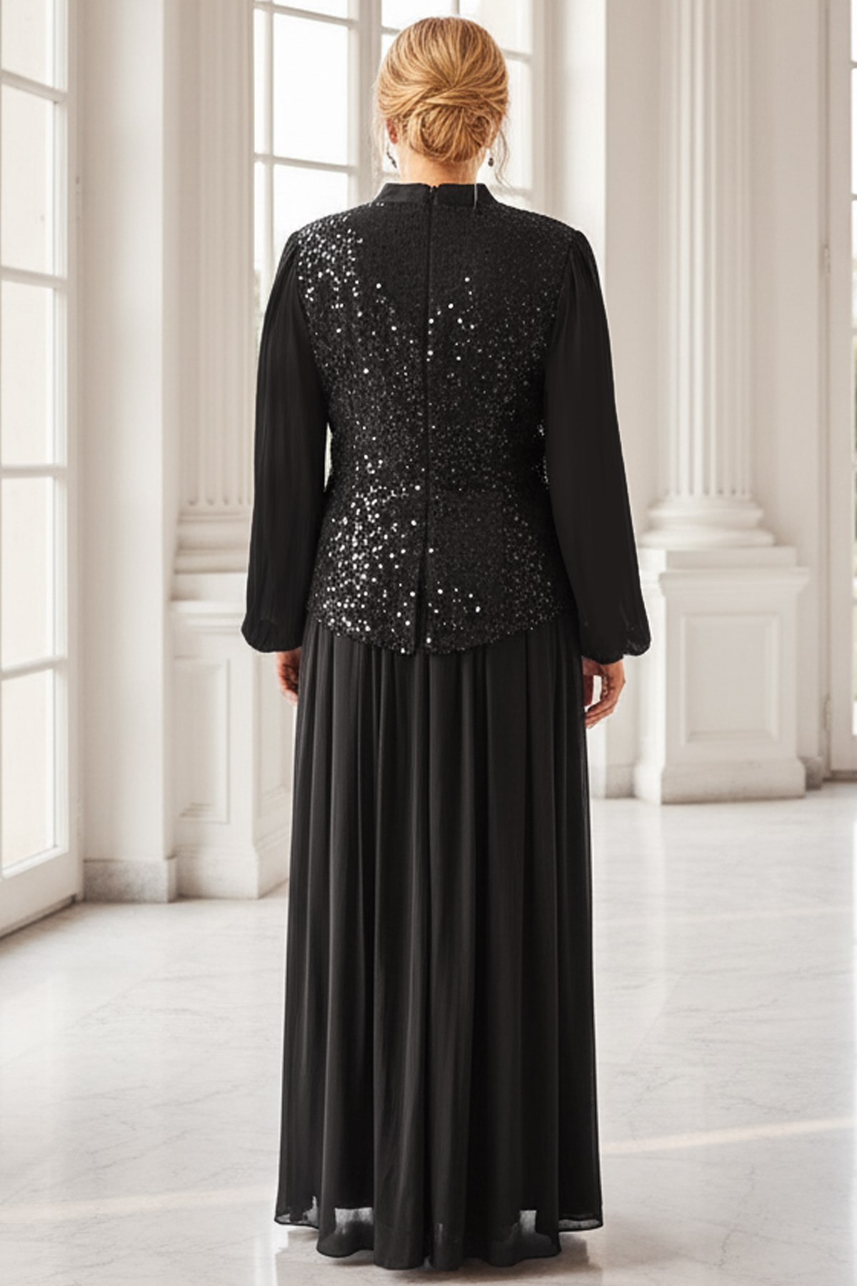 Işıltılı Uzun Abiye Siyah FHM970FHM970-SiyahFahima