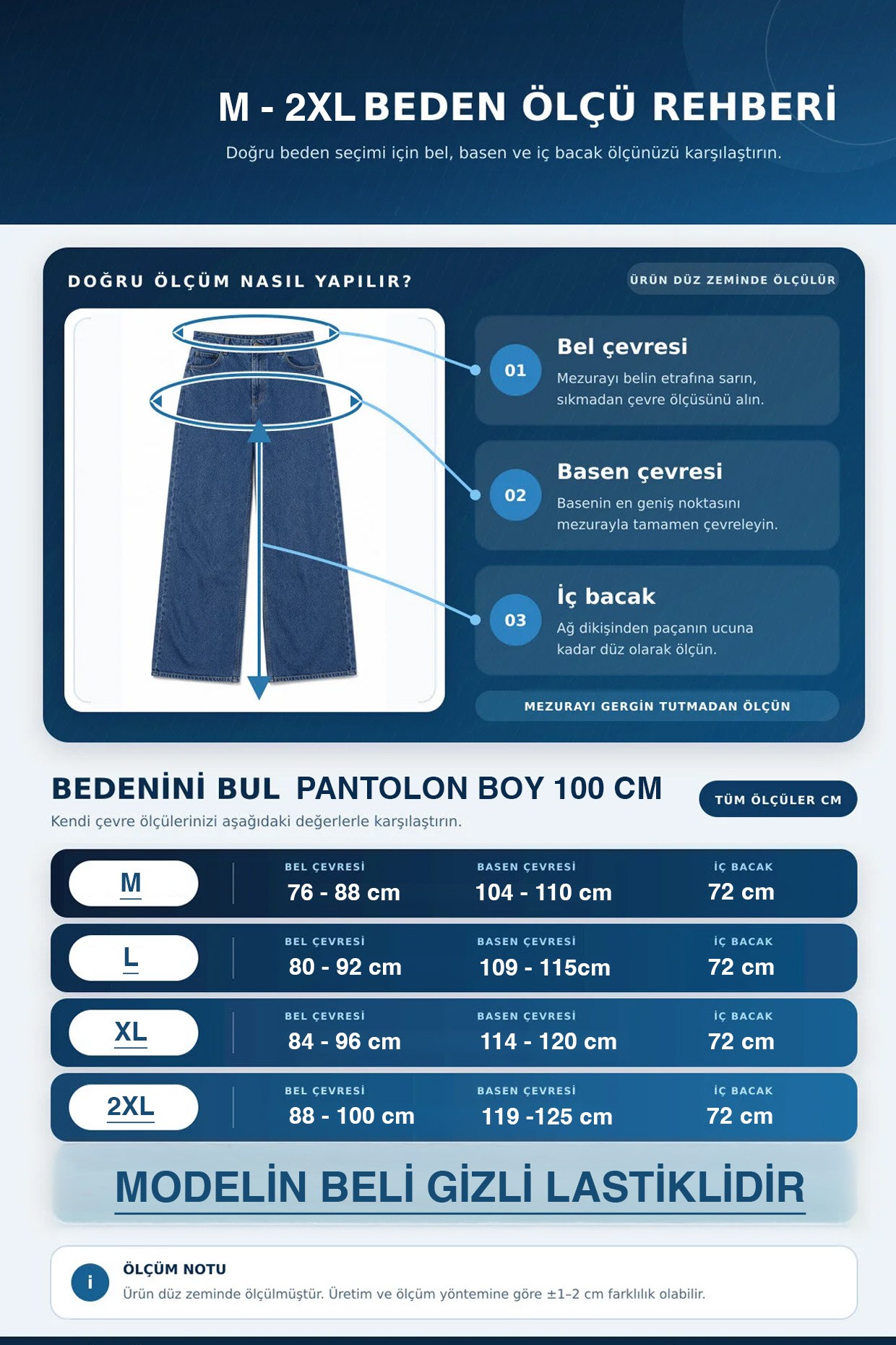Kadın Bel Lastikli Bol Paça Jean Kot Pantolon Kahverengi FHMED001FHMED001-KAHVERENGİFahima