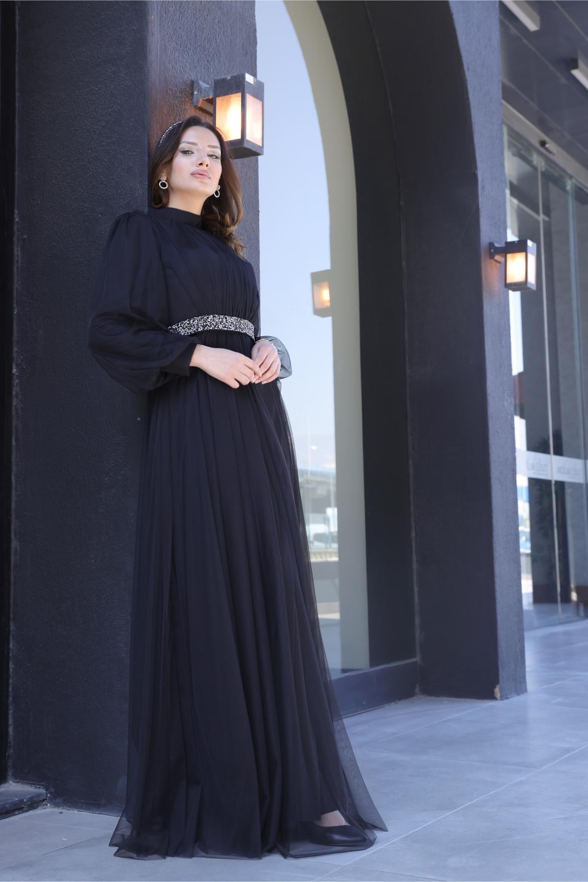ALYA ABİYEFVM206-SİYAHFuval Moda