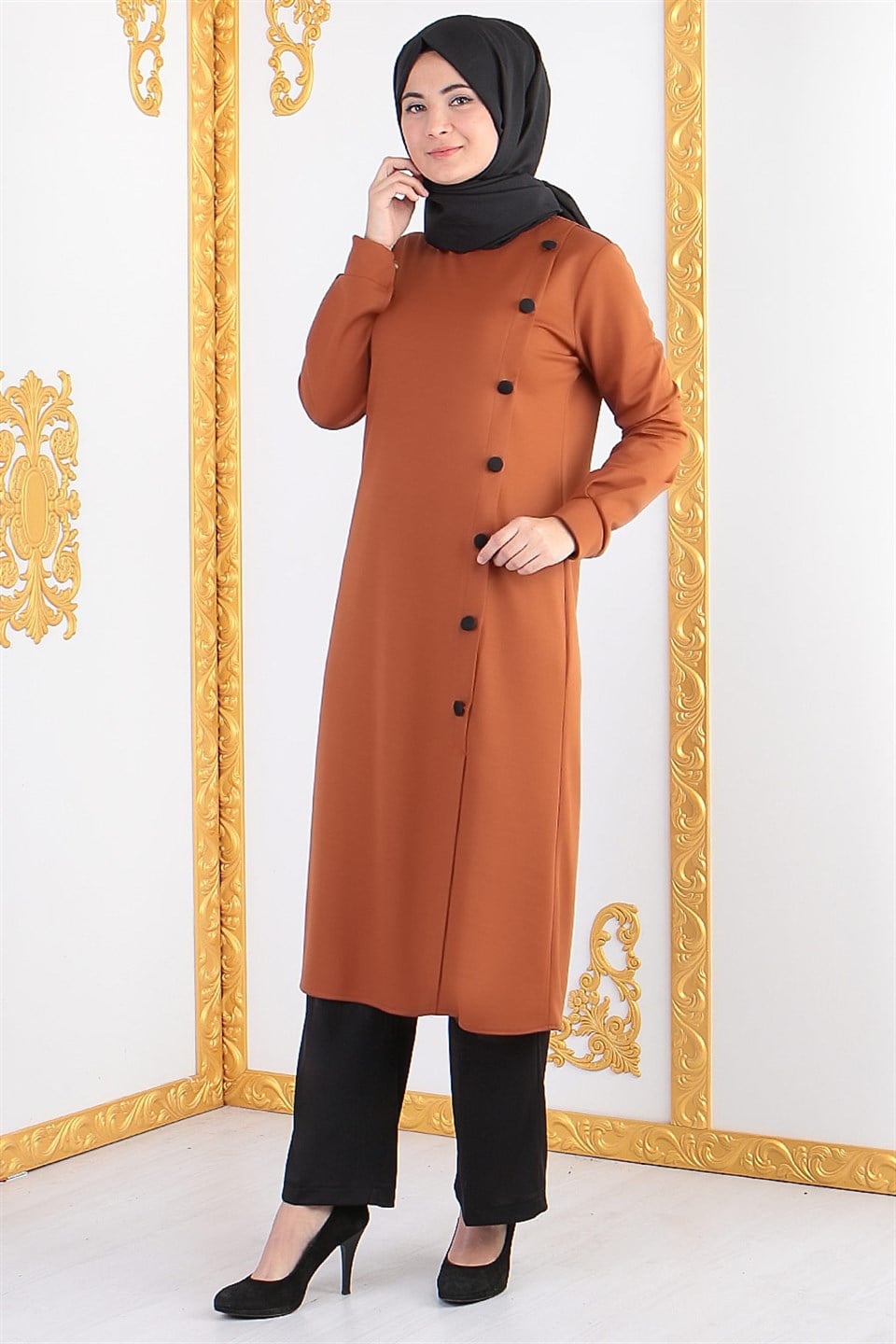 Hanım Tunik Pantolon Takım Kiremit FHM439