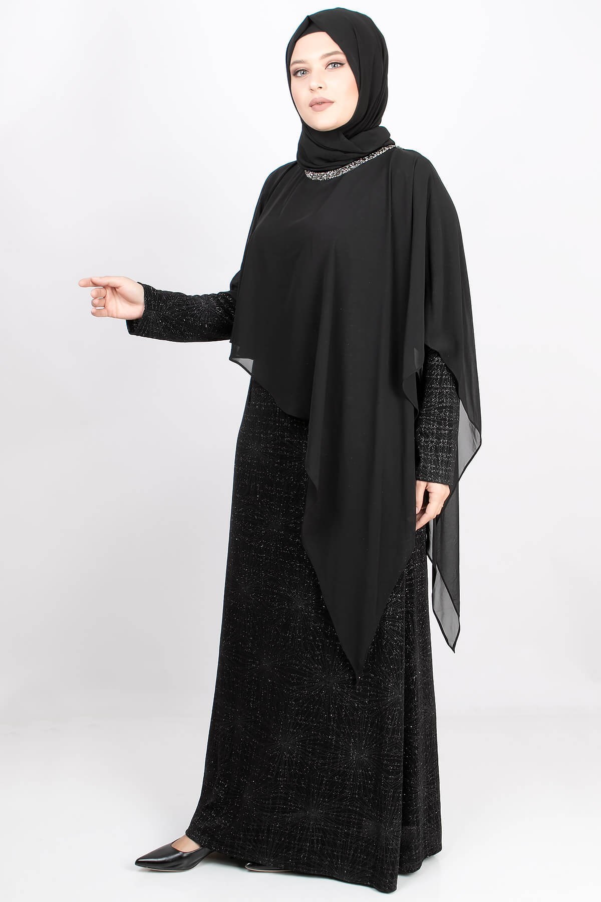 SİMLİ ABİYE ELBİSEMDA2115-SİYAHMDA