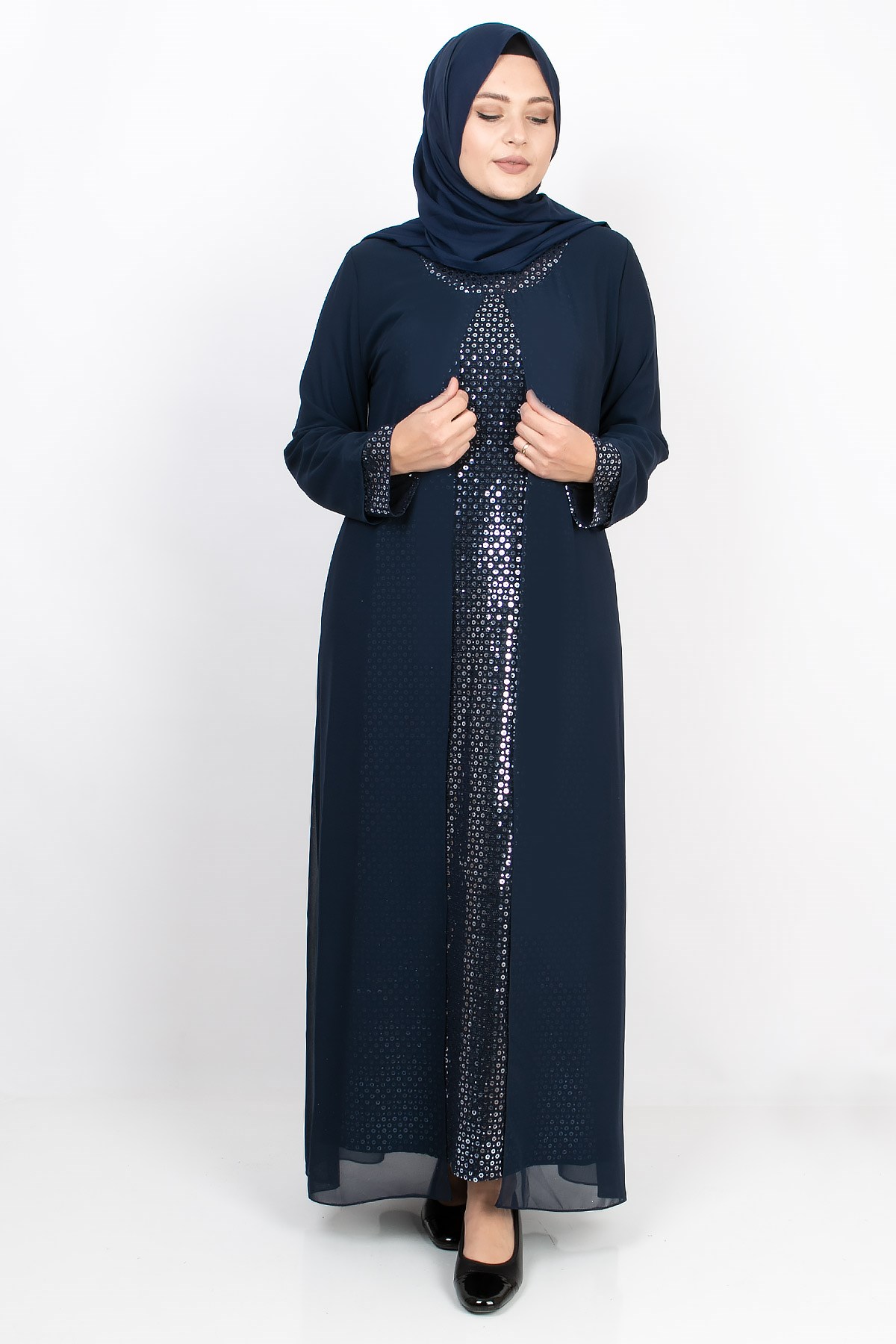 PAYET DETAYLI ABİYEMDA2143-LACİVERTMDA