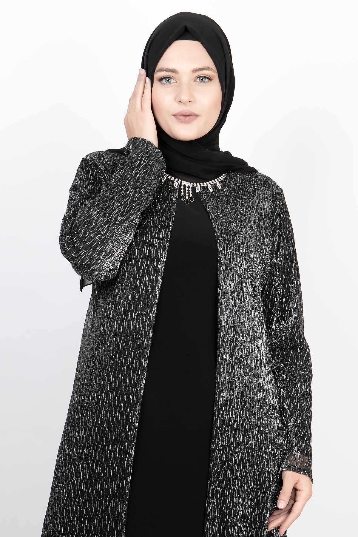 KOLYE DETAY ABİYEMDA2145-SİYAHMDA