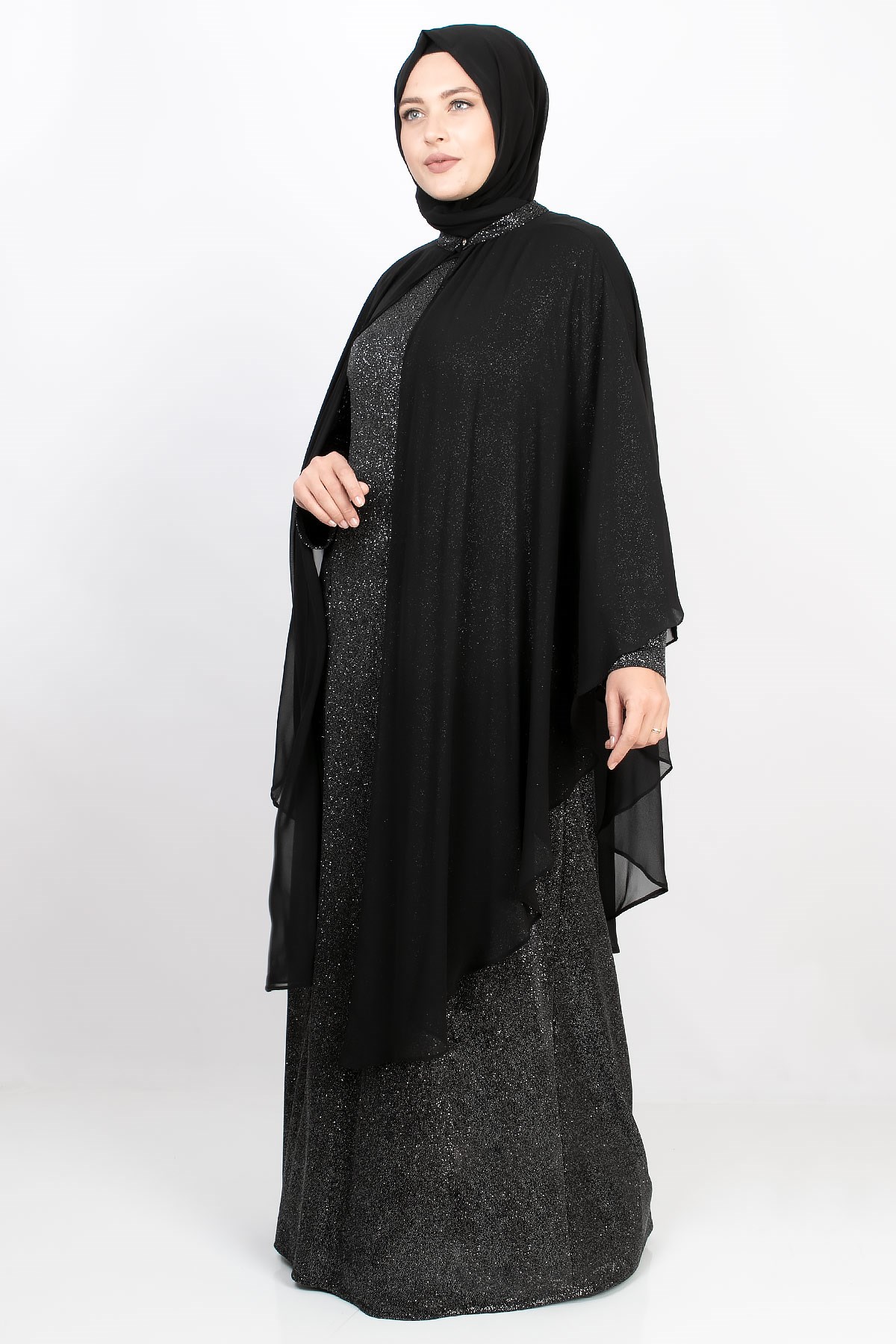 PELERİN DETAY ABİYEMDA2157-SİYAHMDA