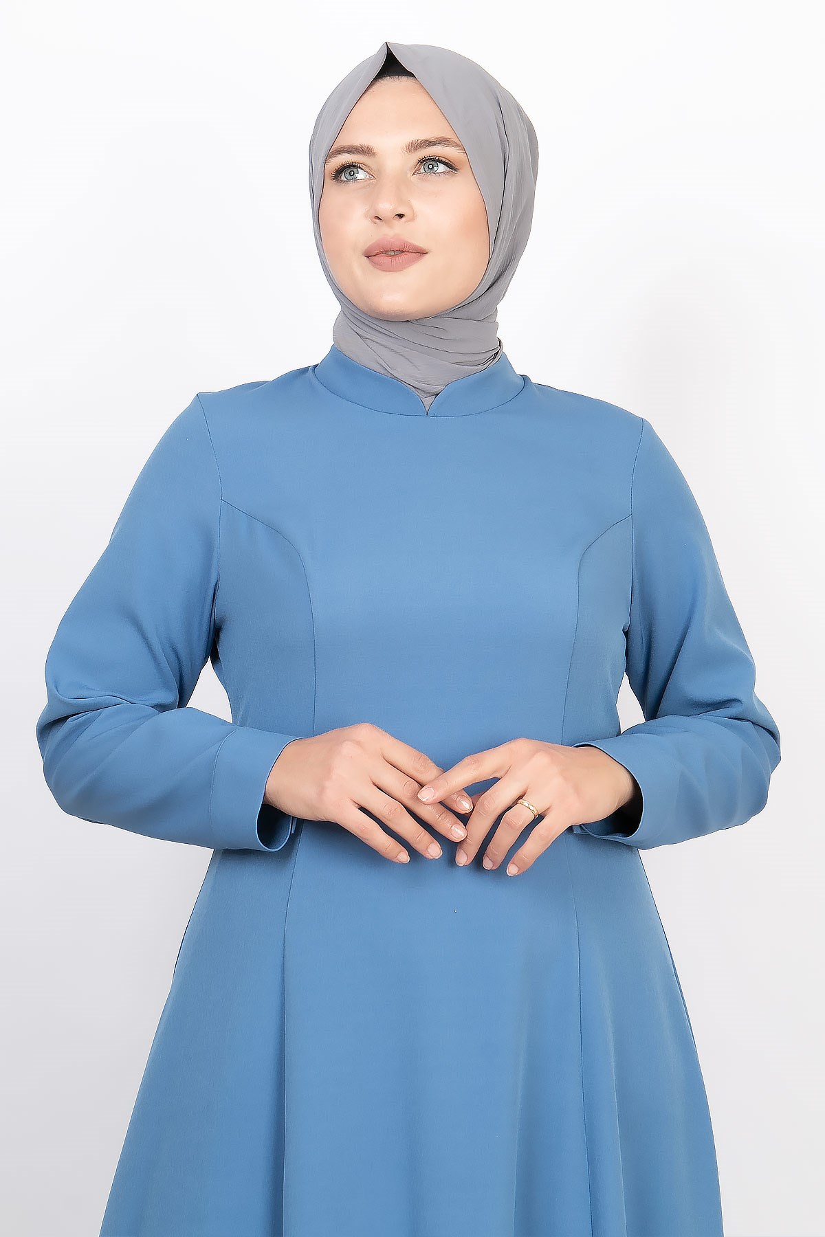 Krep Abiye Elbise Mavi MDA2159MDA2159-MAVİMDA