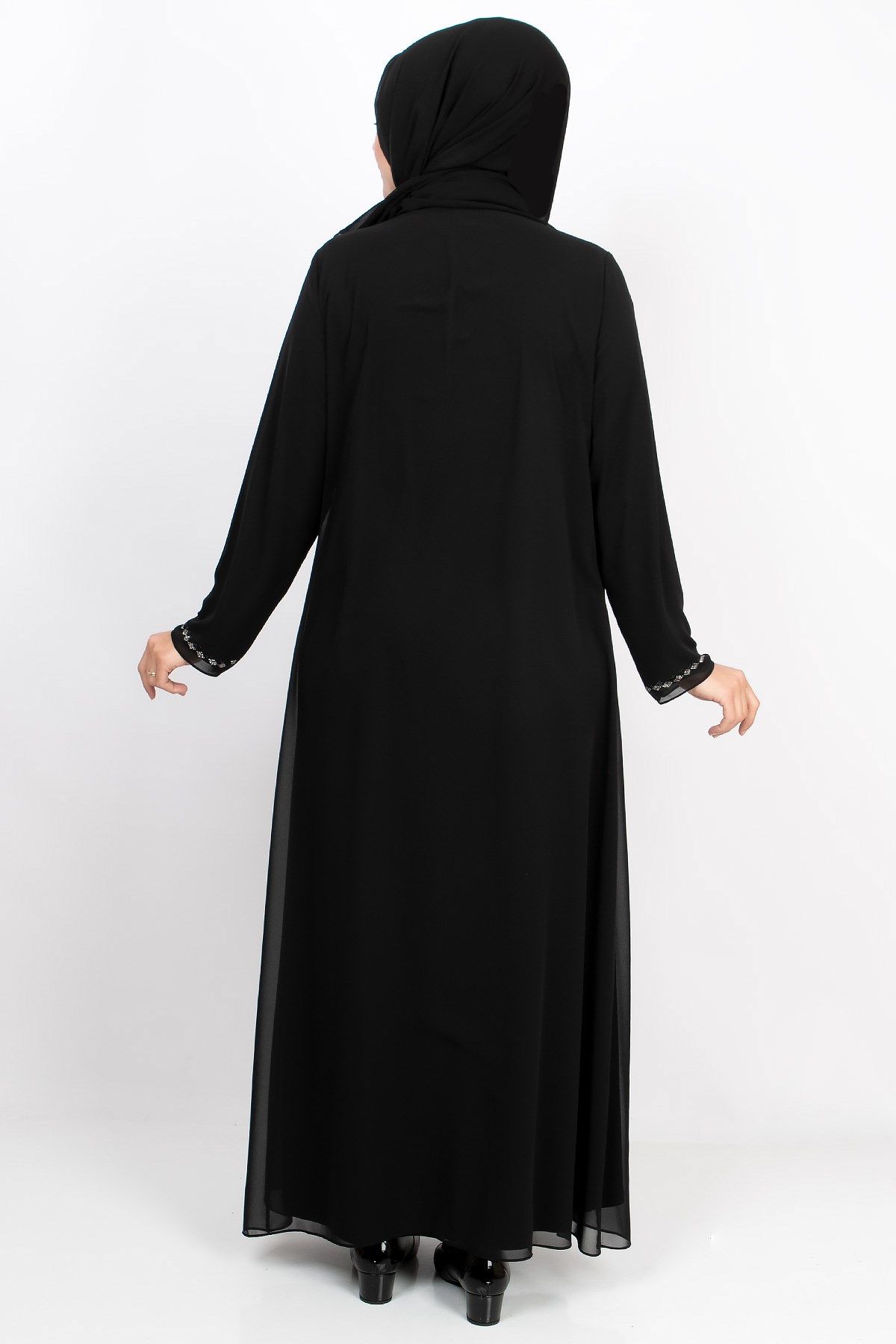 TAŞ BASKI DETAYLI ABİYEMDA2161-SİYAHMDA