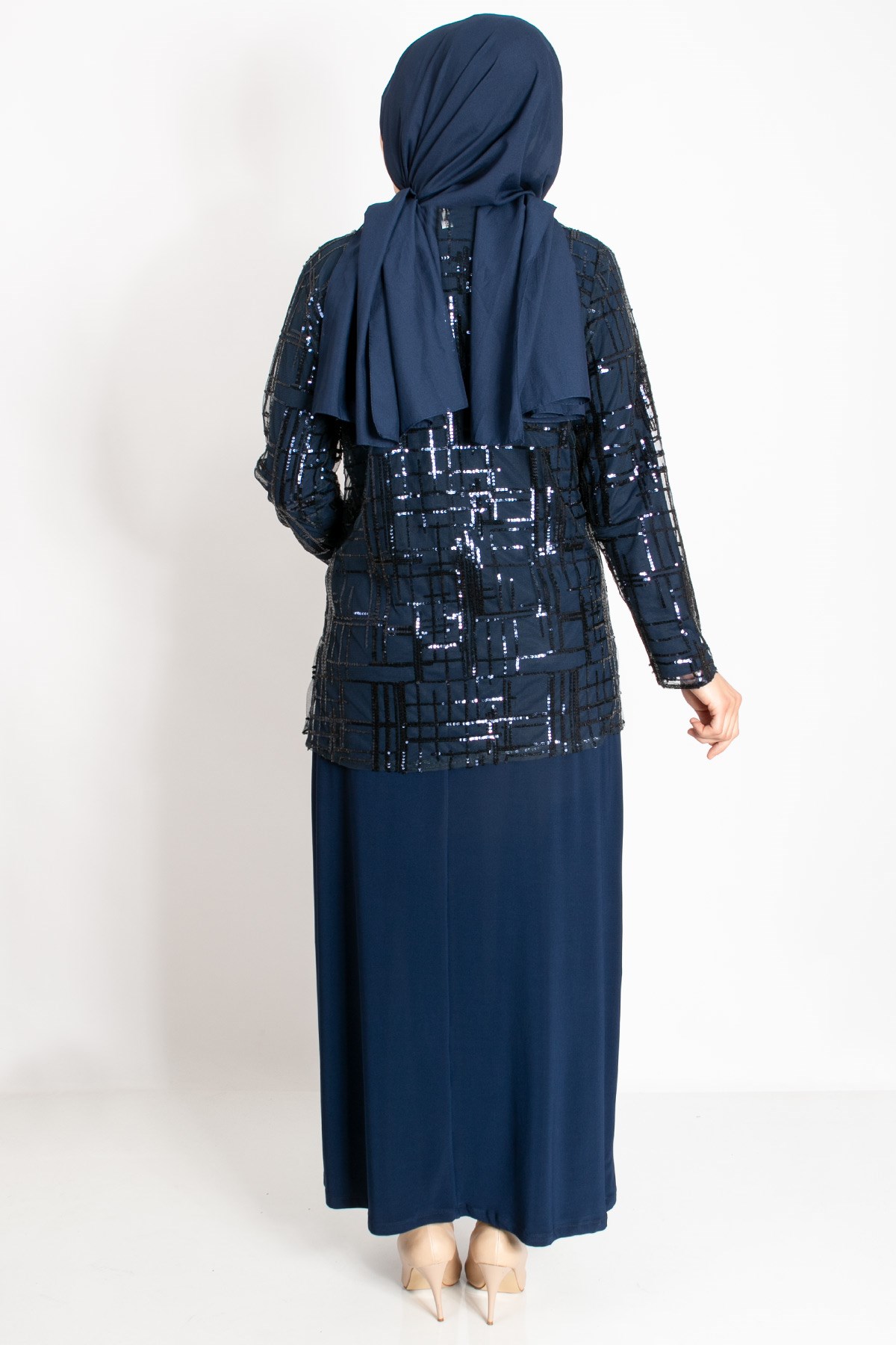 PUL PAYET DETAYLI CEKETLİ ABİYEMDA2206-LACİVERTMDA