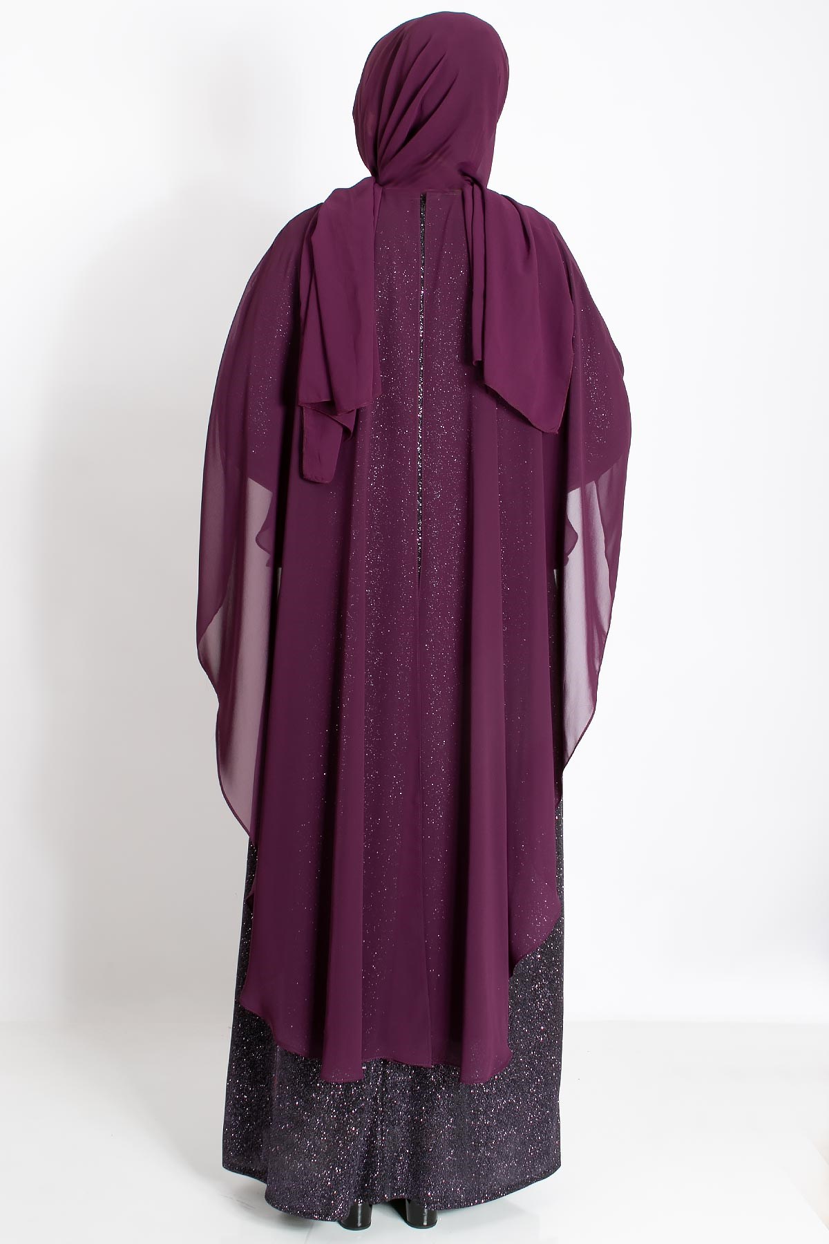 PELERİNLİ SİMLİ ABİYEMDA2216-MÜRDÜMMDA