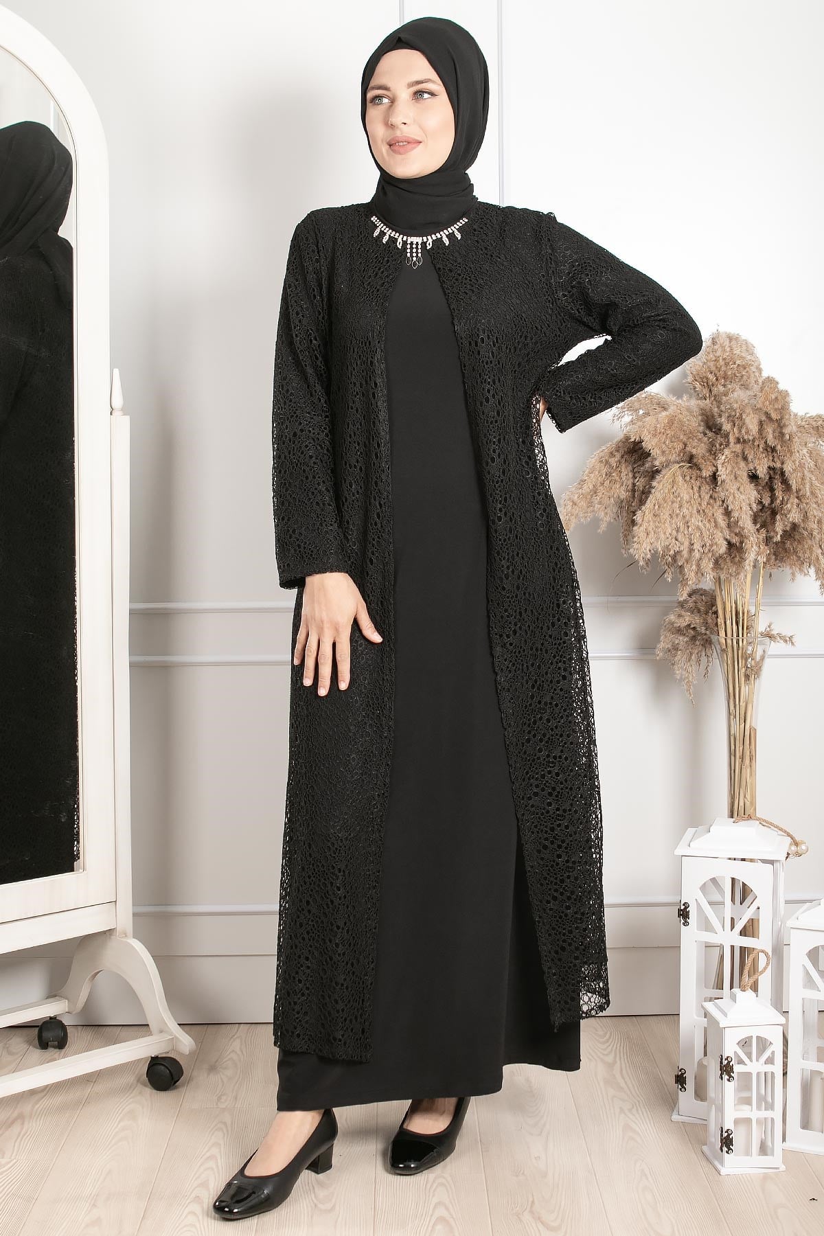 KOLYE DETAYLI ABİYE MDA2220-SİYAHMDA