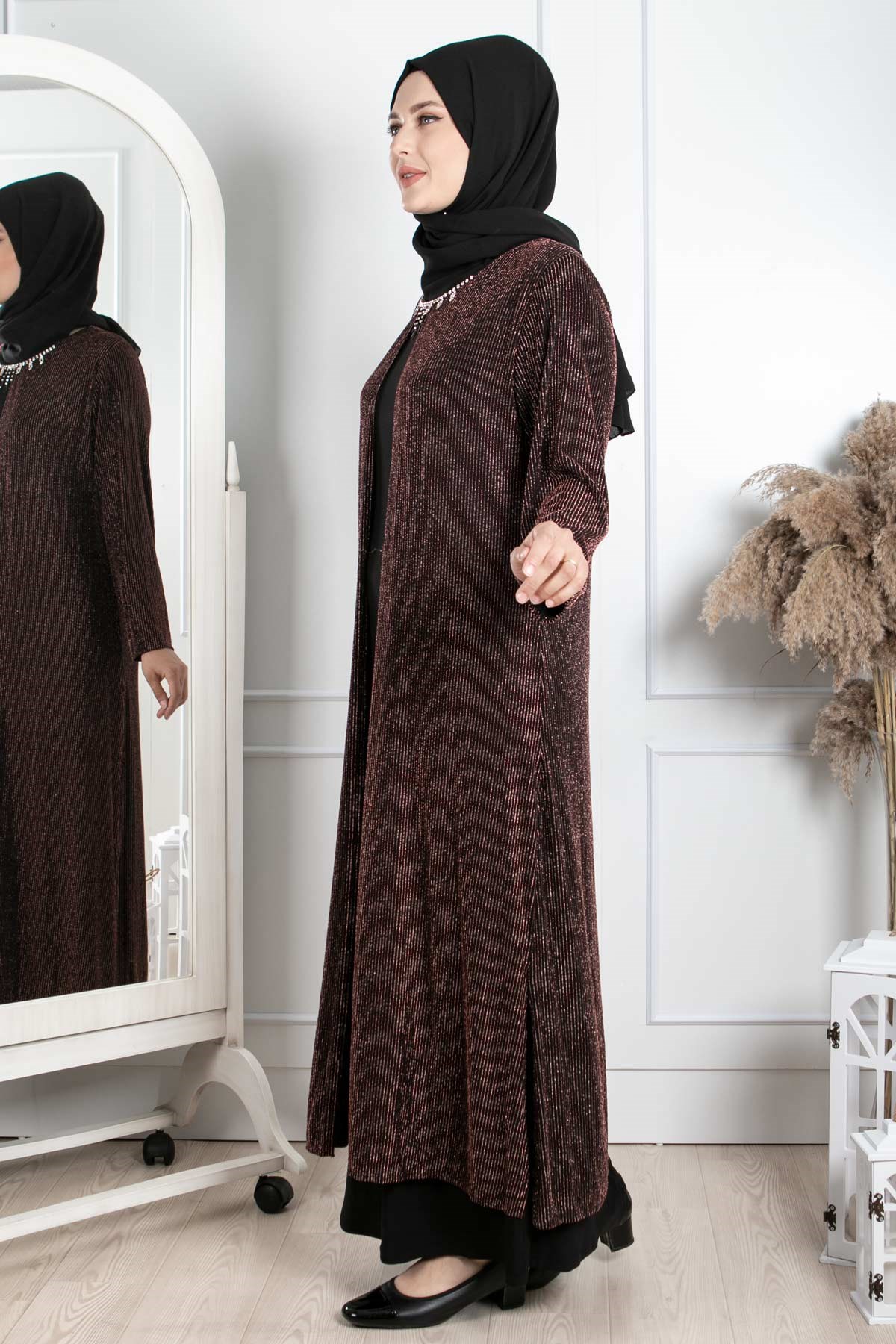 KOLYE DETAYLI SİMLİ ABİYEMDA2236-BAKIRMDA