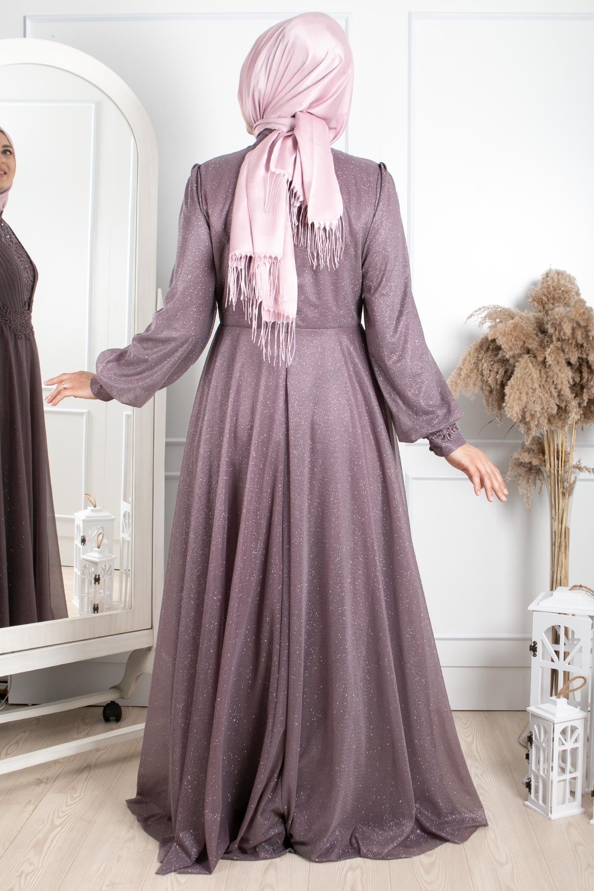 TAŞ İŞLEME DETAYLI SİMLİ ABİYEMDA2258-LİLAMDA