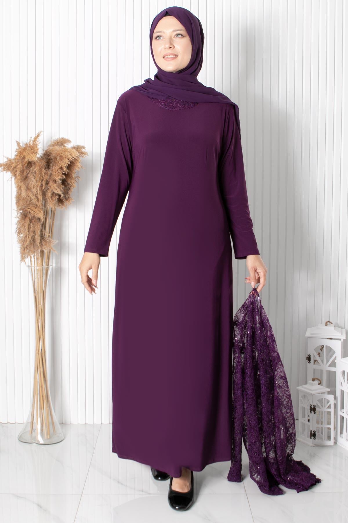 Abendkleid mit Spitze und Pailletten in Pflaume MDA2311
MDA2311-MÜRDÜMMDA