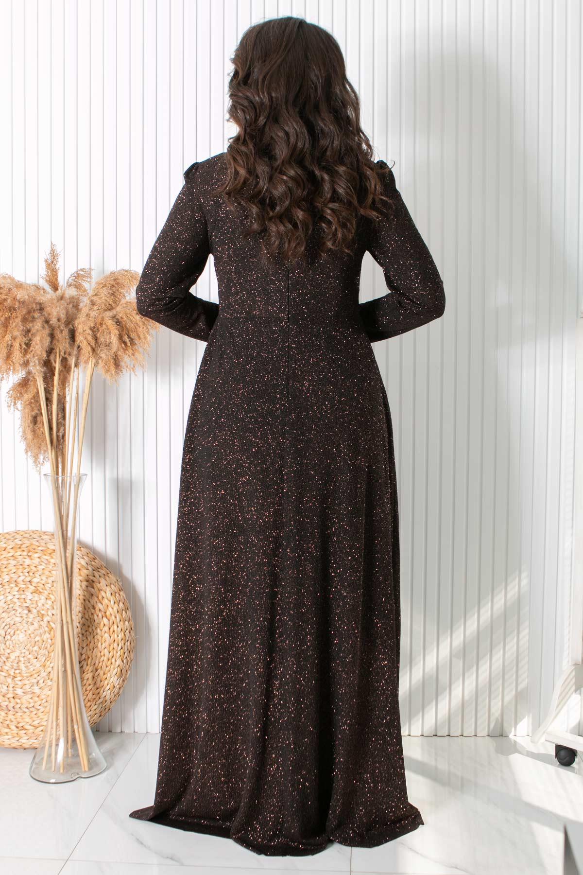 SİMLİ TAŞ BASKI DETAYLI ABİYEMDA2430-BAKIRMDA