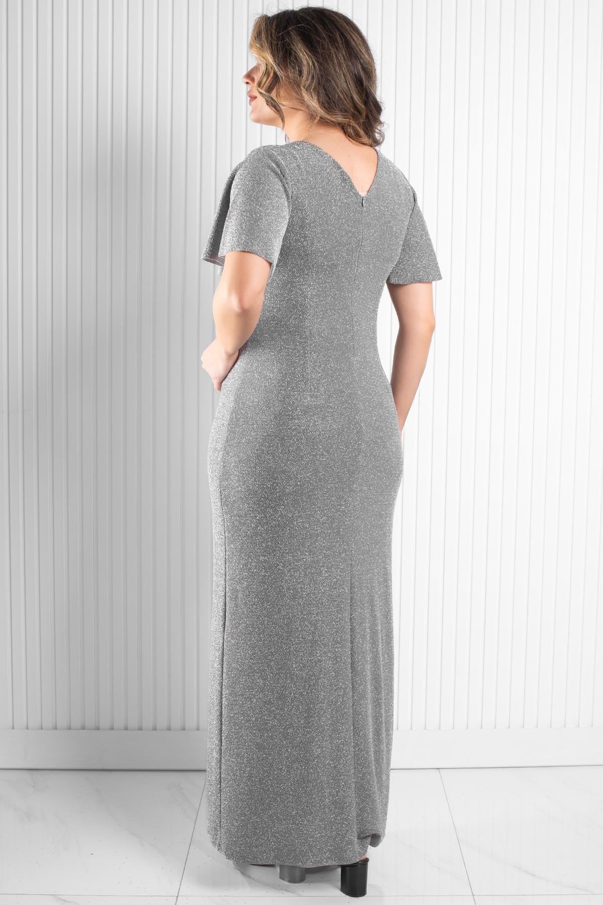 TAŞ BASKI DETAYLI SİMLİ ABİYEMDA2533-GRİMDA