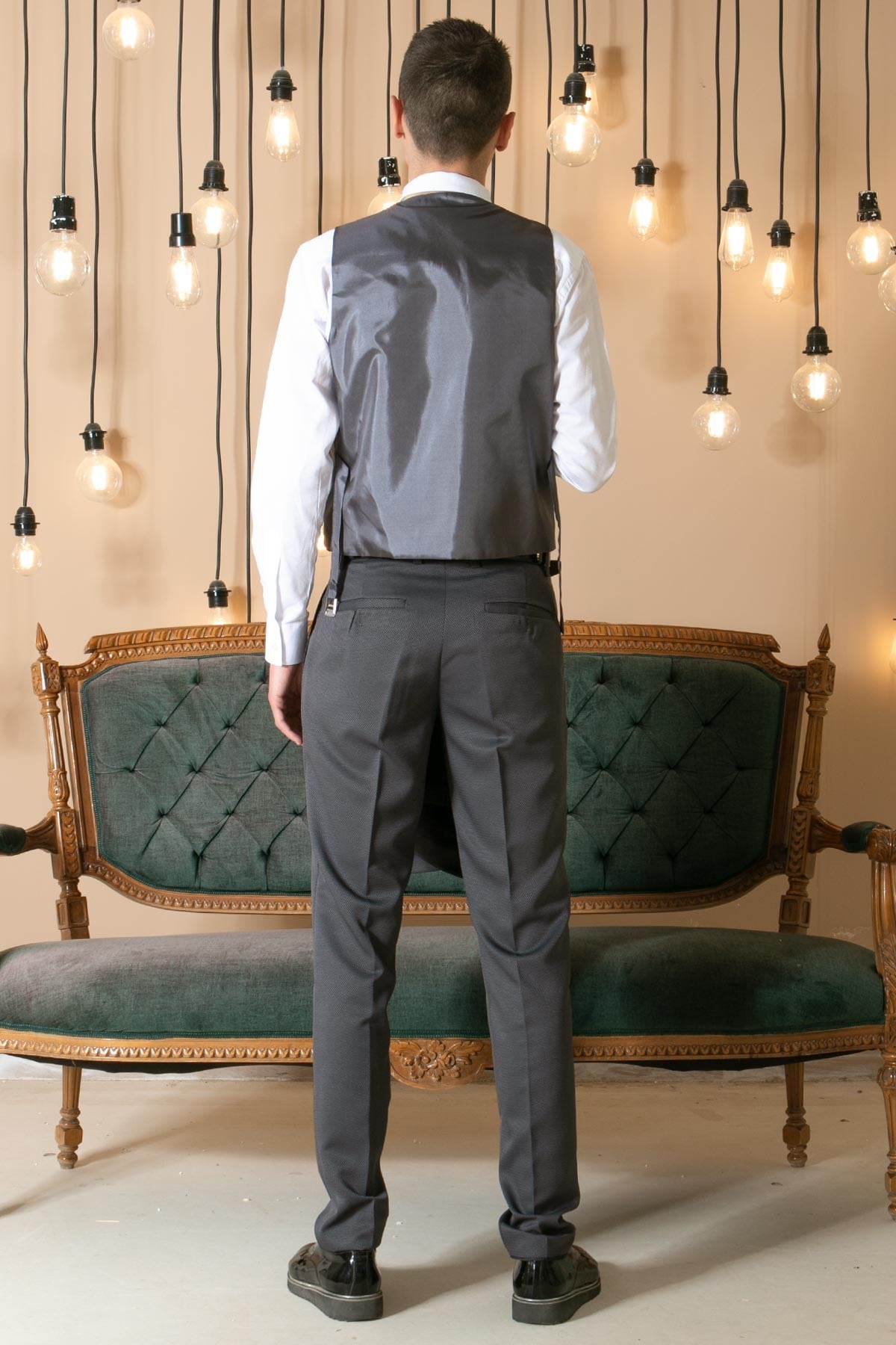 Pants - Vest - Jacket - 3 Piece Suit - Lined - Smoked -  MDV100MDV100-FÜMEModaviki
