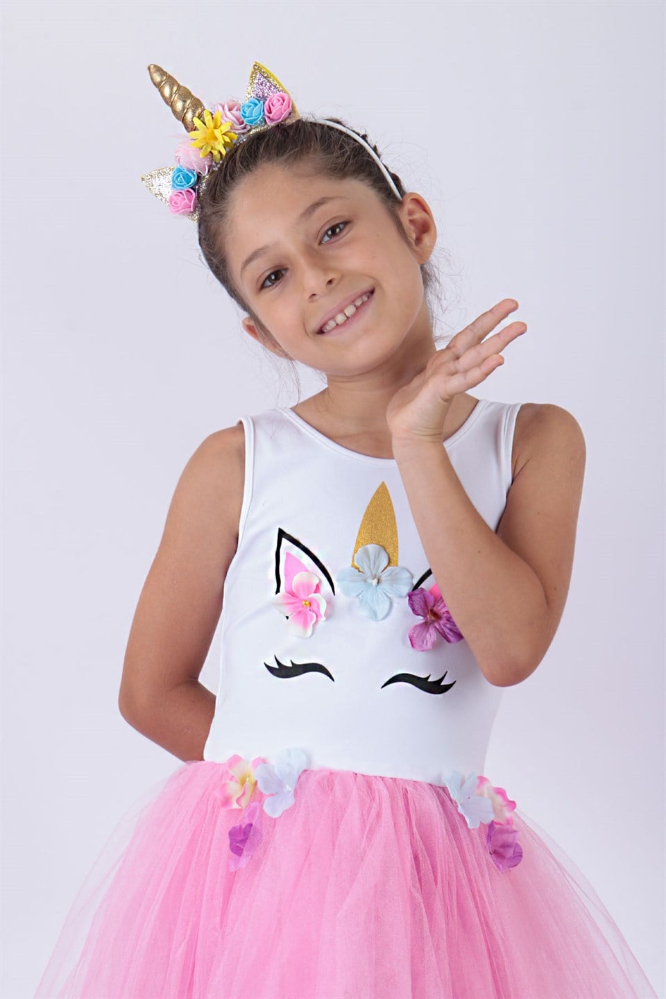 Dress - Lycra - Unlined - Crew Neck - Powder - MDV146