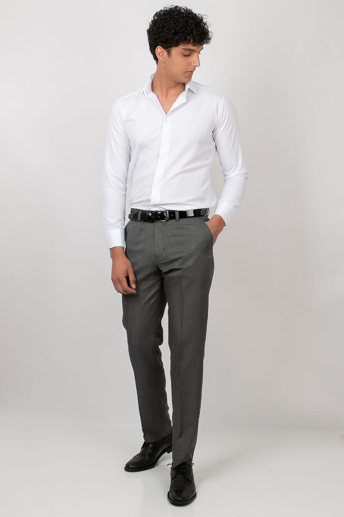 Men's Skinny Leg Fabric TrousersGrey MDV203