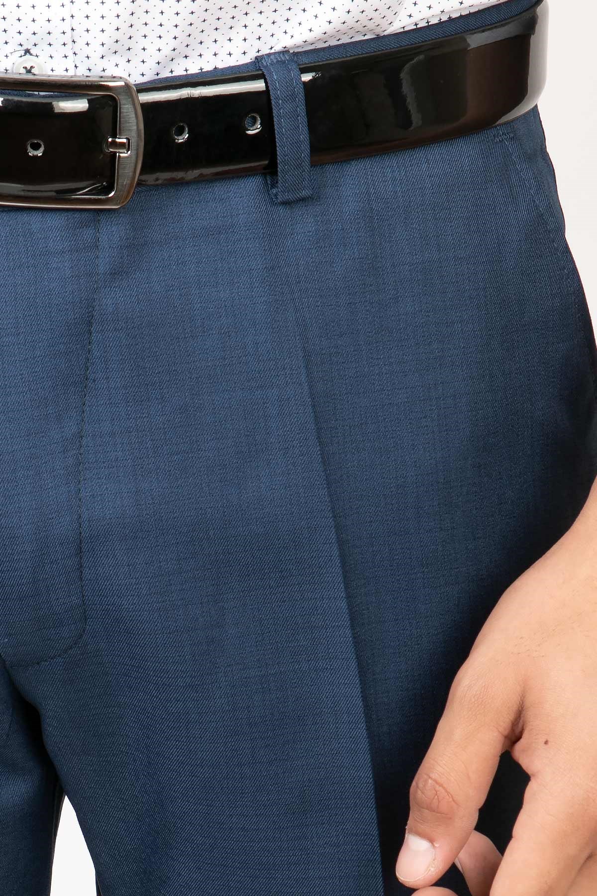 Erkek Dar Paça Kumaş Pantolon Lacivert MDV203